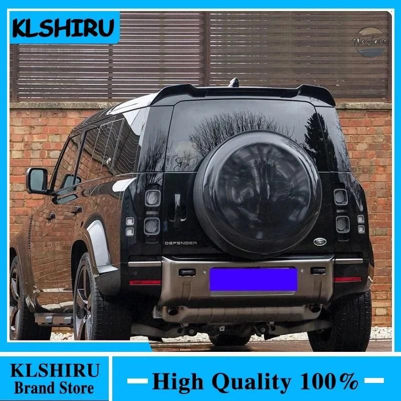 ランドローバーディフェンダー用ABSブラックリアスポイラー ウィングフラップ リアトランクスポイラーウィング 2020 2021