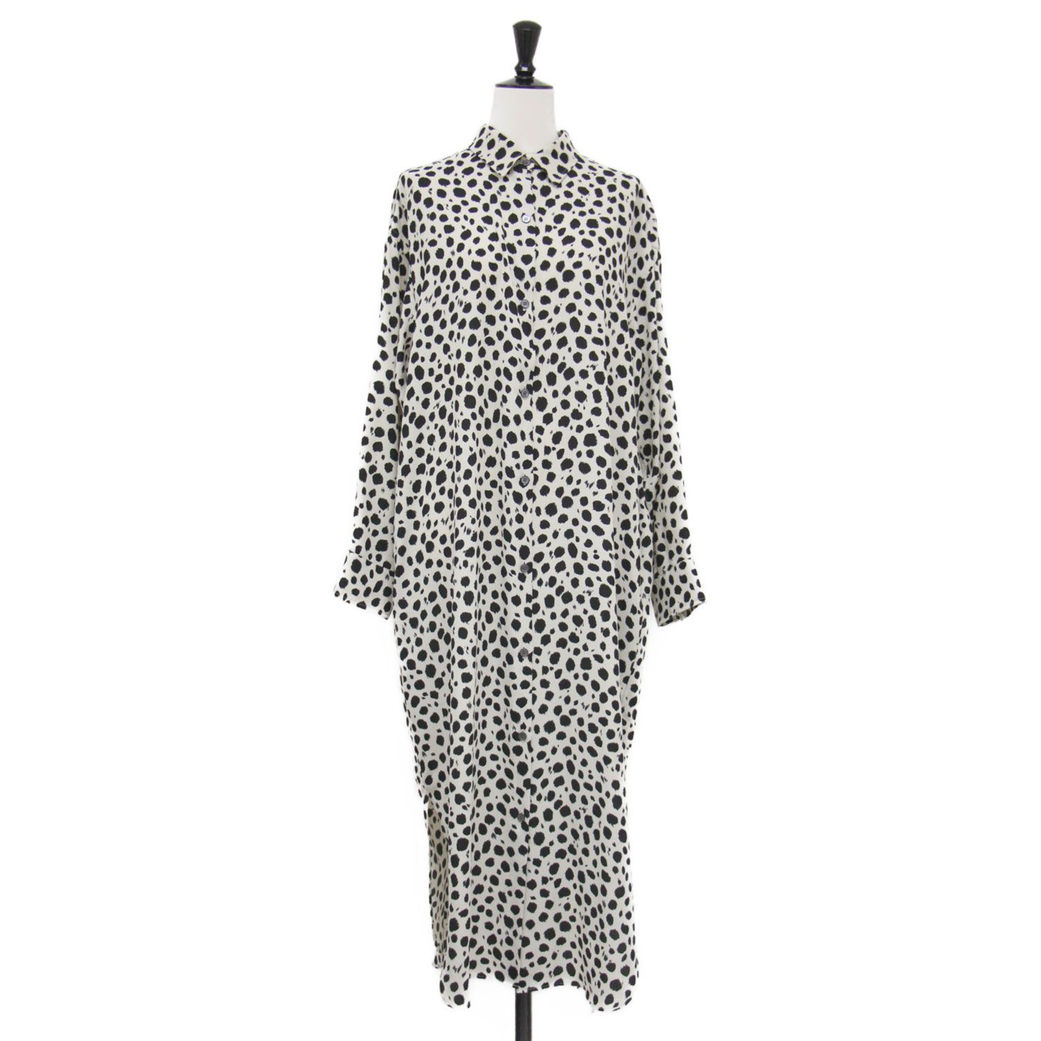 VERMEIL par iena ヴェルメイユ パー イエナ ワンピース ベージュ サイズ | レオパード プリント アムンゼン シャツ ロング丈 長袖 総柄 トップス ドレス 羽織り 日本製 レディース