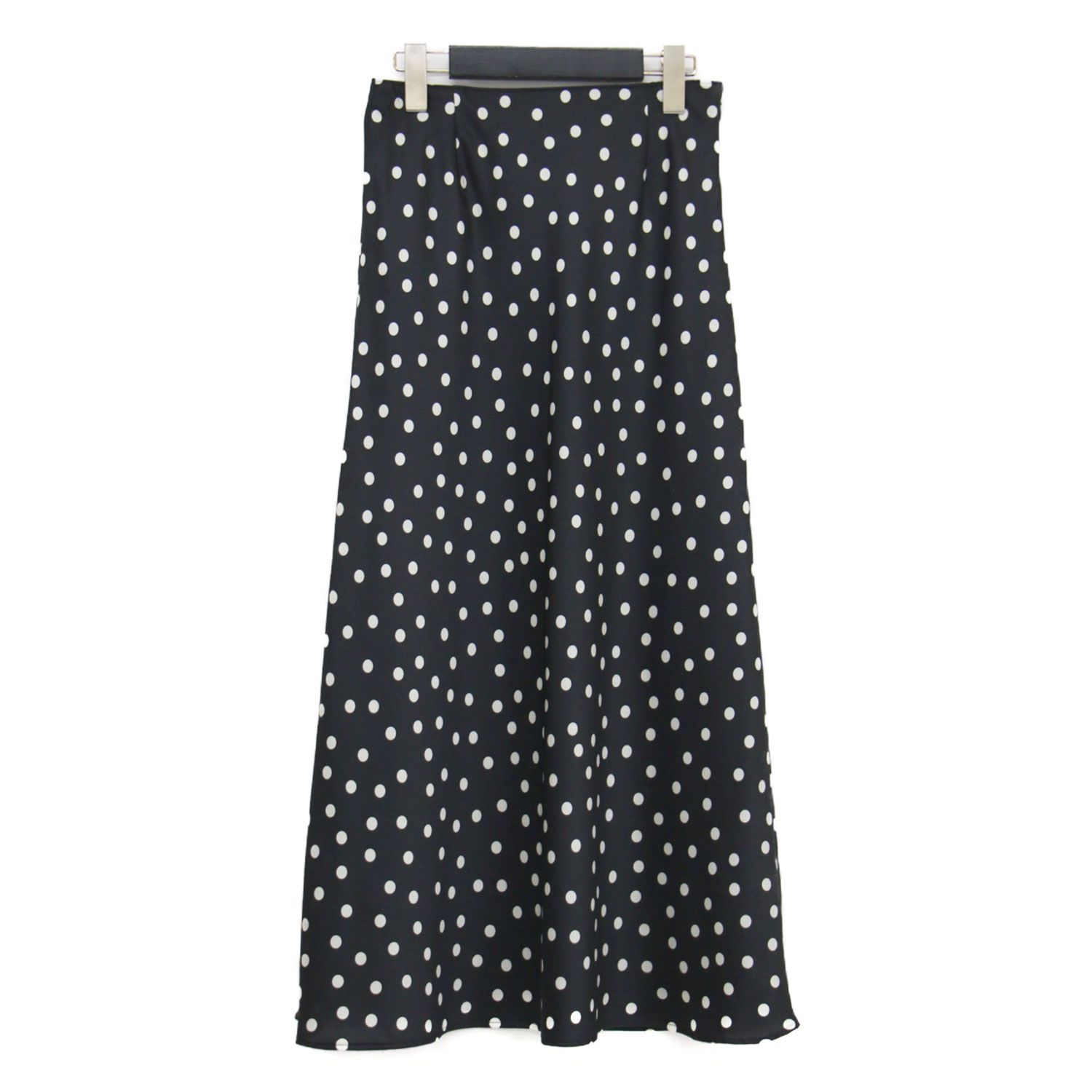Ballsey ボールジー スカート ブラック 黒 サイズ 34 7号 | 24春夏 ドットプリント セミフ ミディ丈 マーメイド サテン 日本製 ボトムス レディース