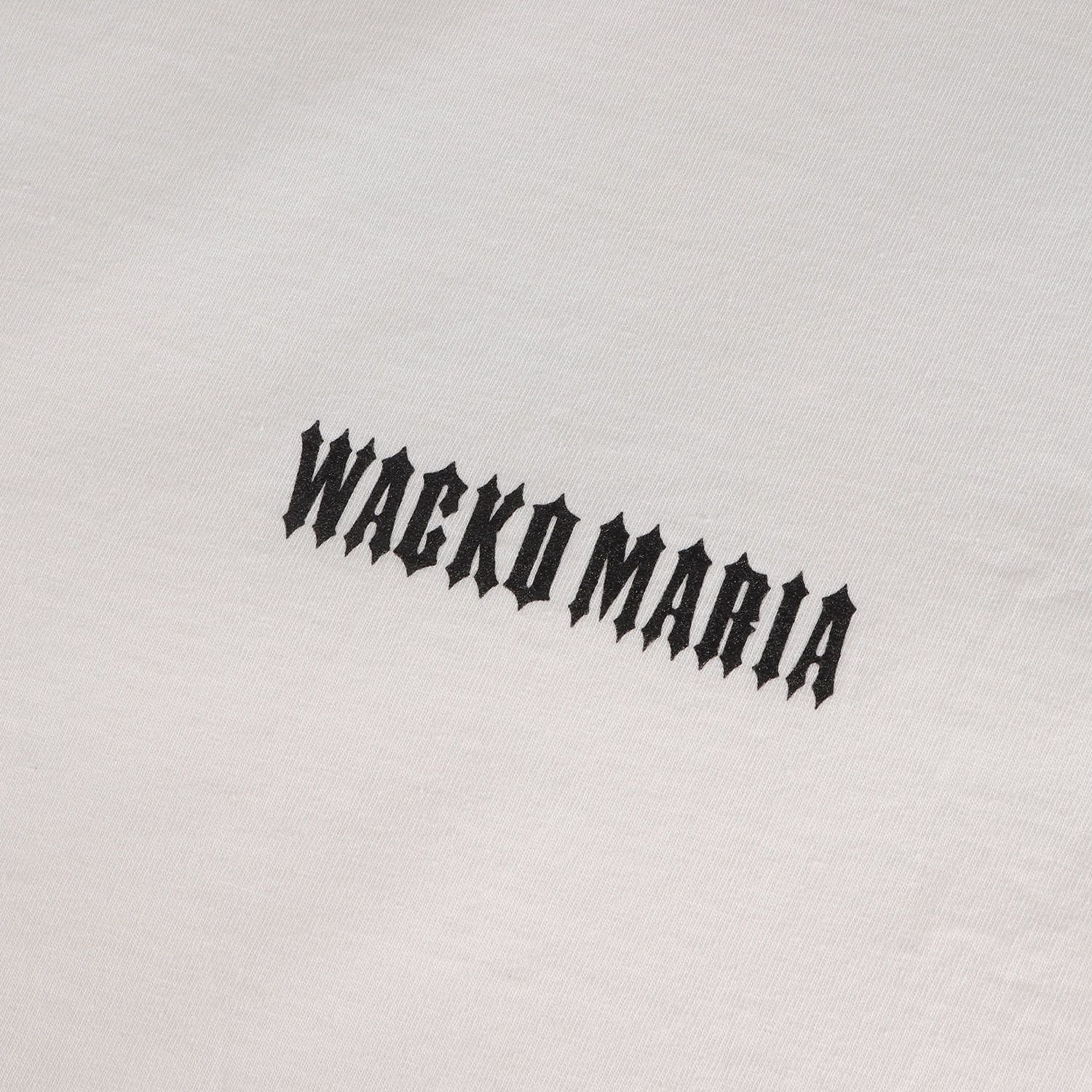 WACKO MARIA ワコマリア Tシャツ ホワイト 白 サイズ M | 25 SS ウォッシュ加工 ブランドロゴ ロングスリーブ WASHED HEAVY WEIGHT LONG SLEEVE T-SHIRT メンズ イージーパンツ 主役アイテム