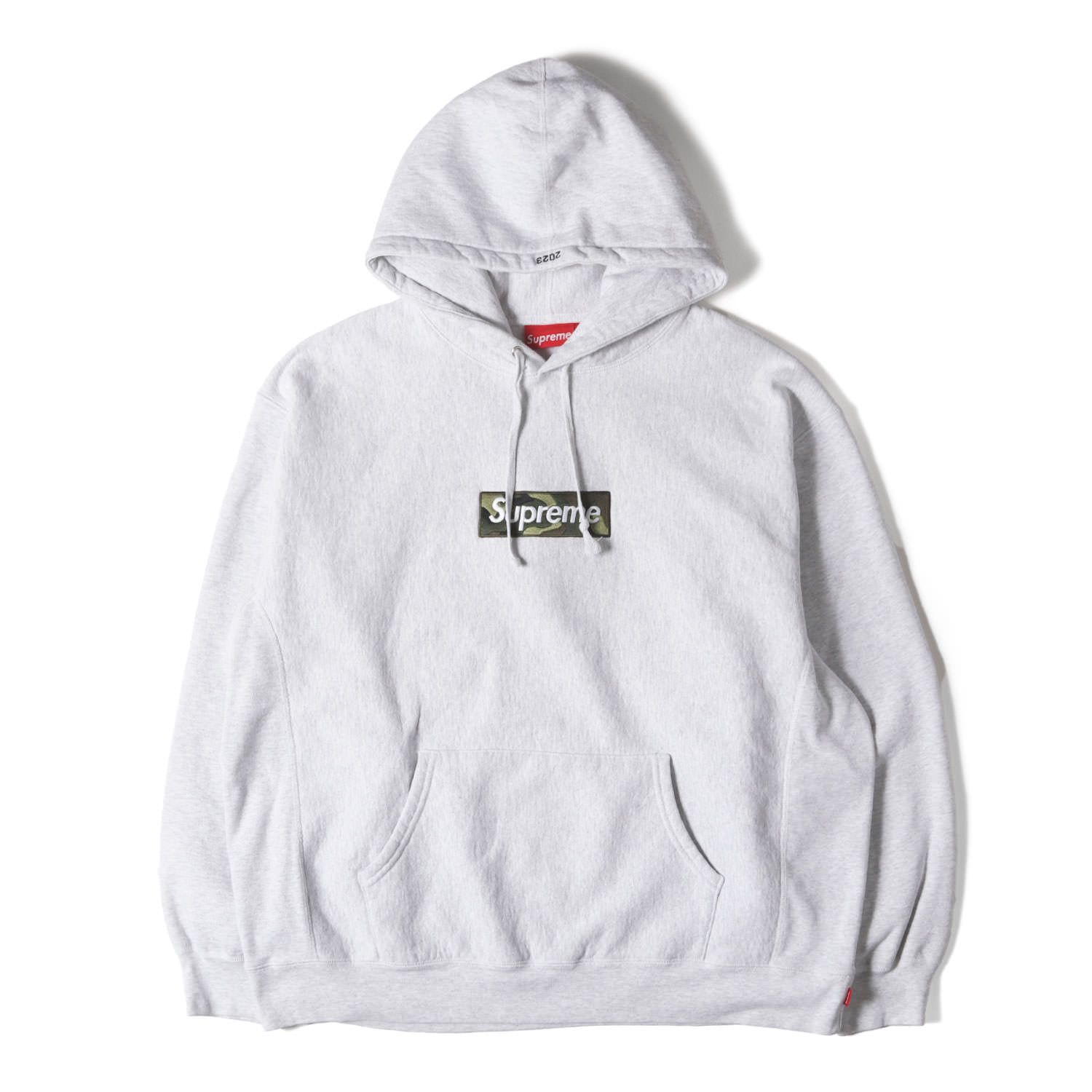 Supreme シュプリーム パーカー アッシュグレー サイズ XL 23 AW カモフラージュ ボックスロゴ スウェットパーカー Box Logo Hooded Sweatshirt トップス フーディー プルオーバー メンズ