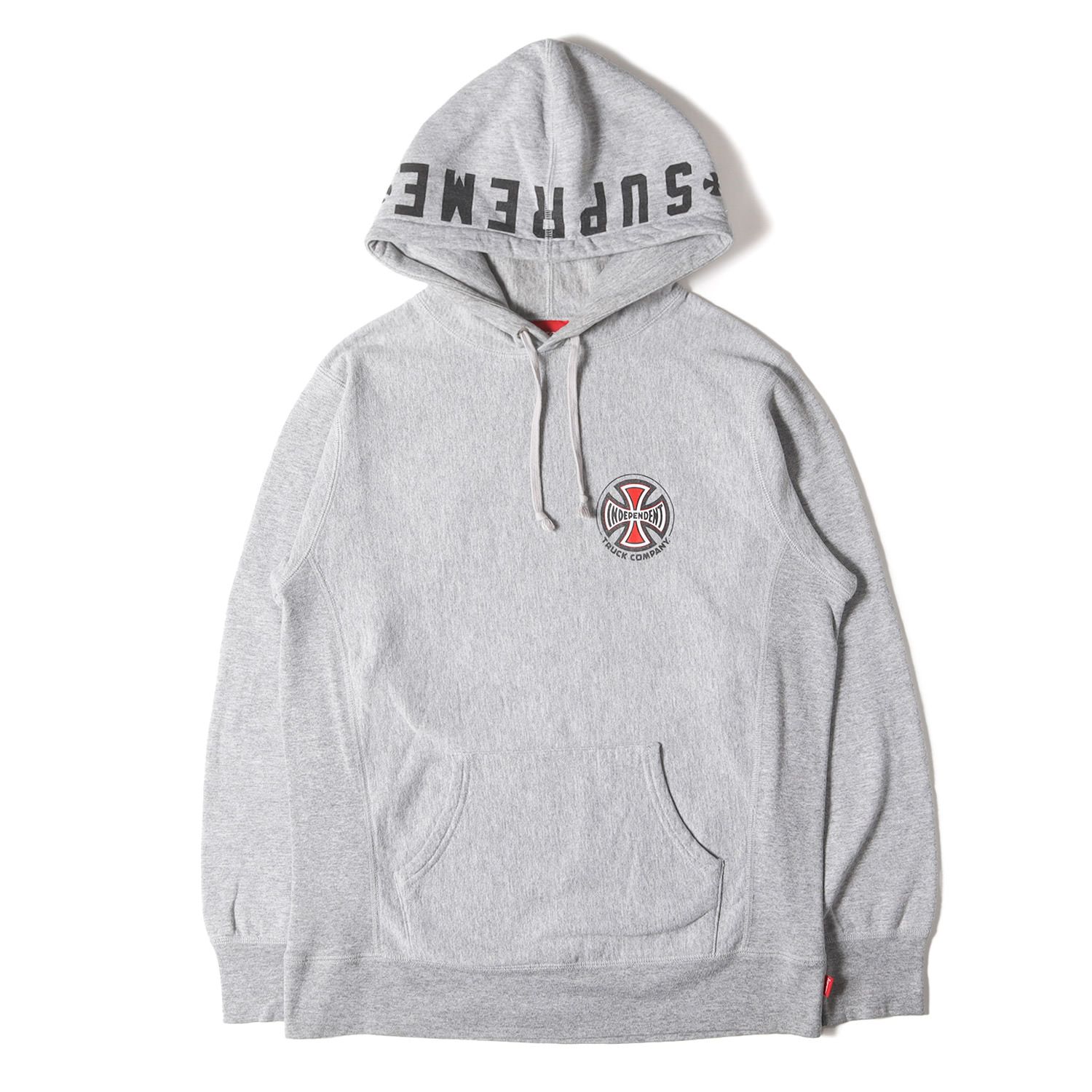 Supreme シュプリーム パーカー ヘザーグレー サイズ M Independent アイコンマーク スウェットパーカー Pullover トップス フーディー プルオーバー コラボ メンズ