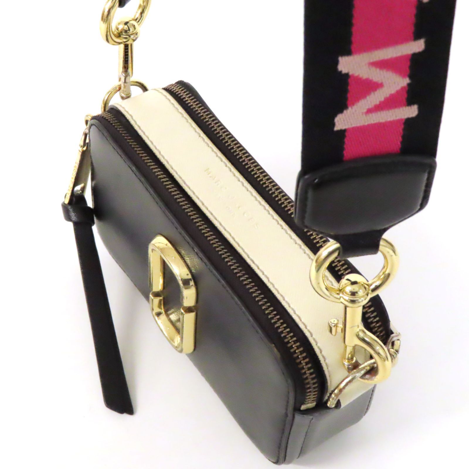 極美品✨マークジェイコブス　スナップショット　カメラバッグ　2way レザー　黒 マークジェイコブススナップショット 2WAYバッグ 黒/マルチ レディース