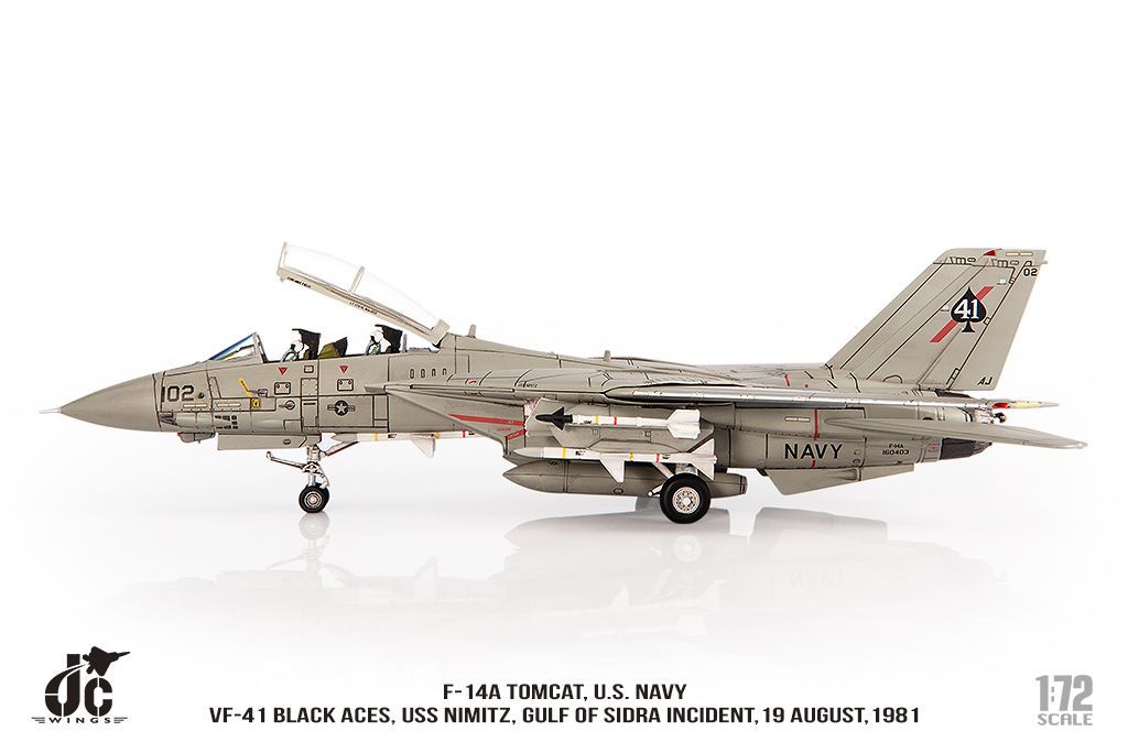 Jcwings アメリカ海軍 F 14 A 第41戦闘攻撃飛行隊 Black Aces USS Nimitz シドラ湾事件 1981年 1 72 JCW 017