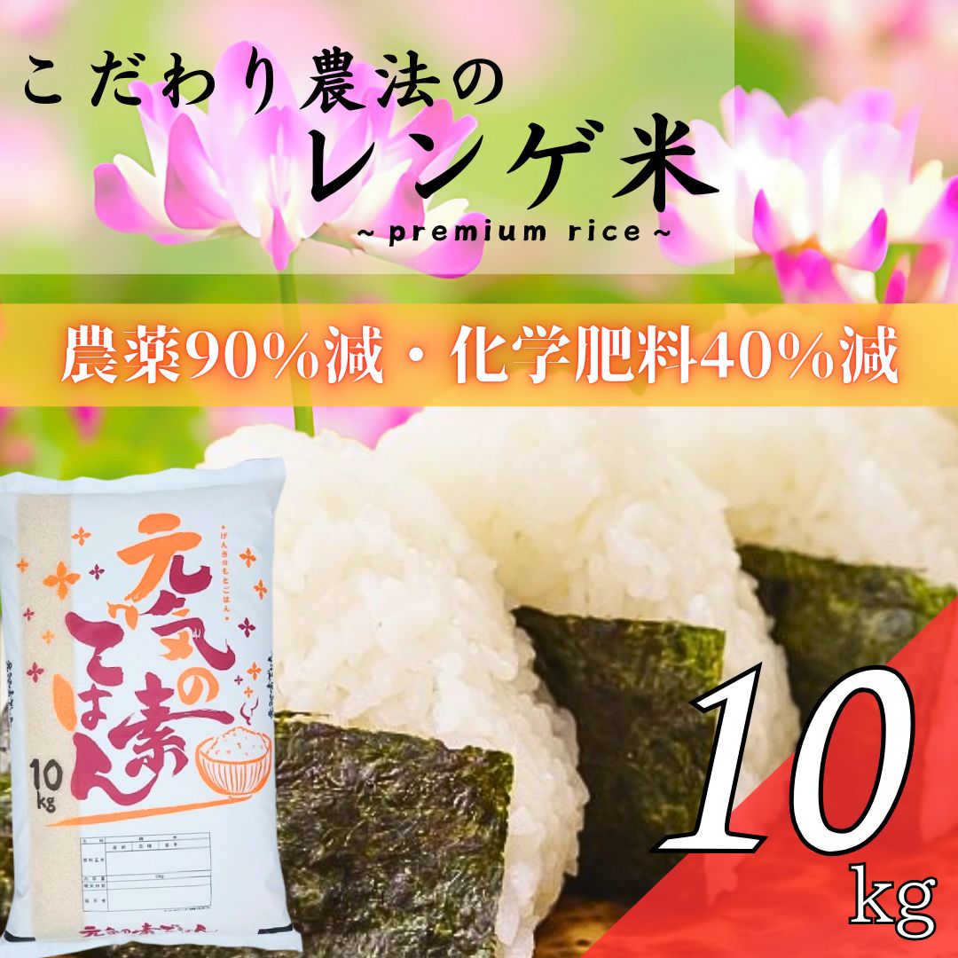 プレミアム米】れんげ農法で育てた ヒノヒカリ 10kg｜令和7年産 ｜福岡