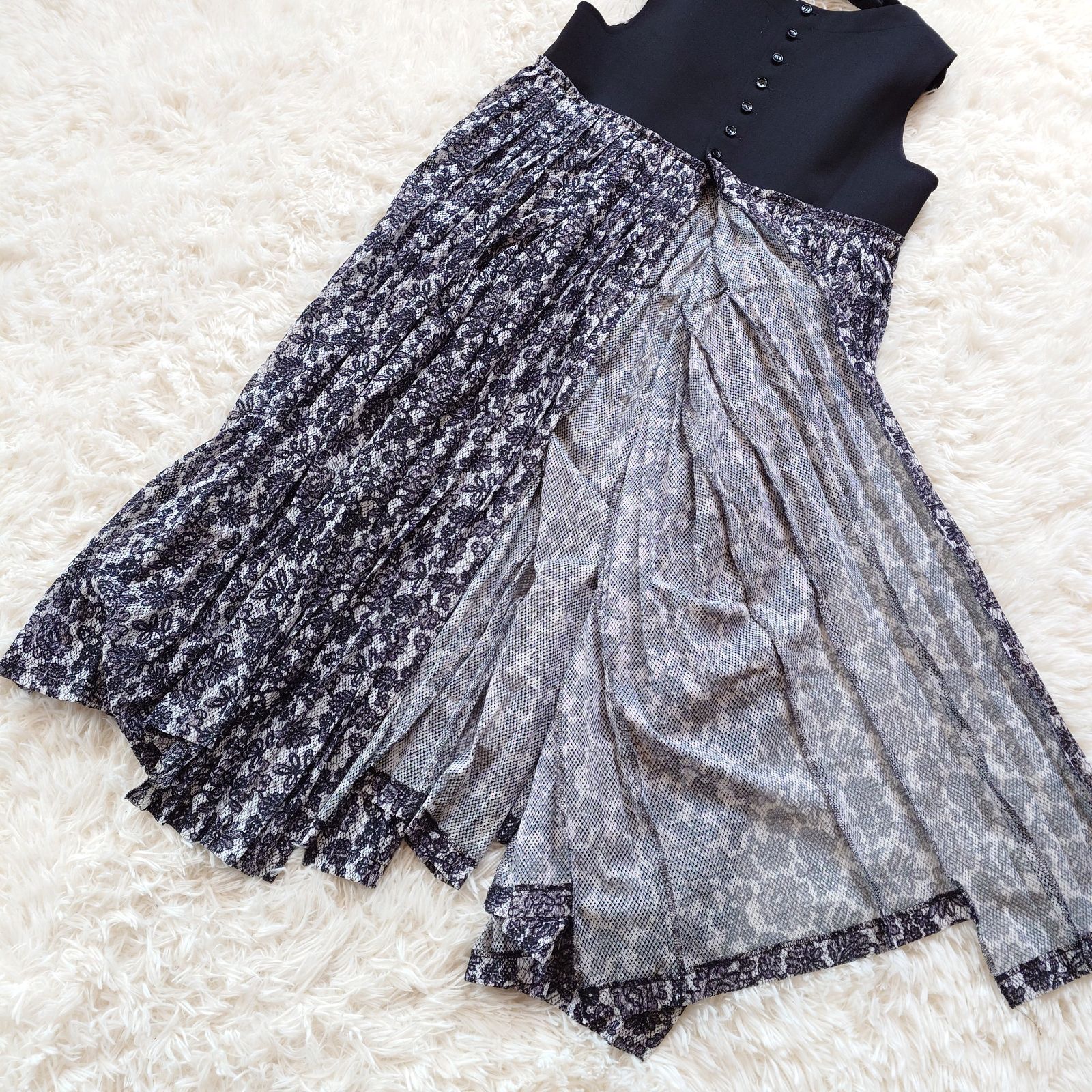 TAO コムデギャルソングレー 花柄 ストラップ付きロングスカート 美品 タオ コムデギャルソン TAO COMME des GARCON'S AD2023 ロング