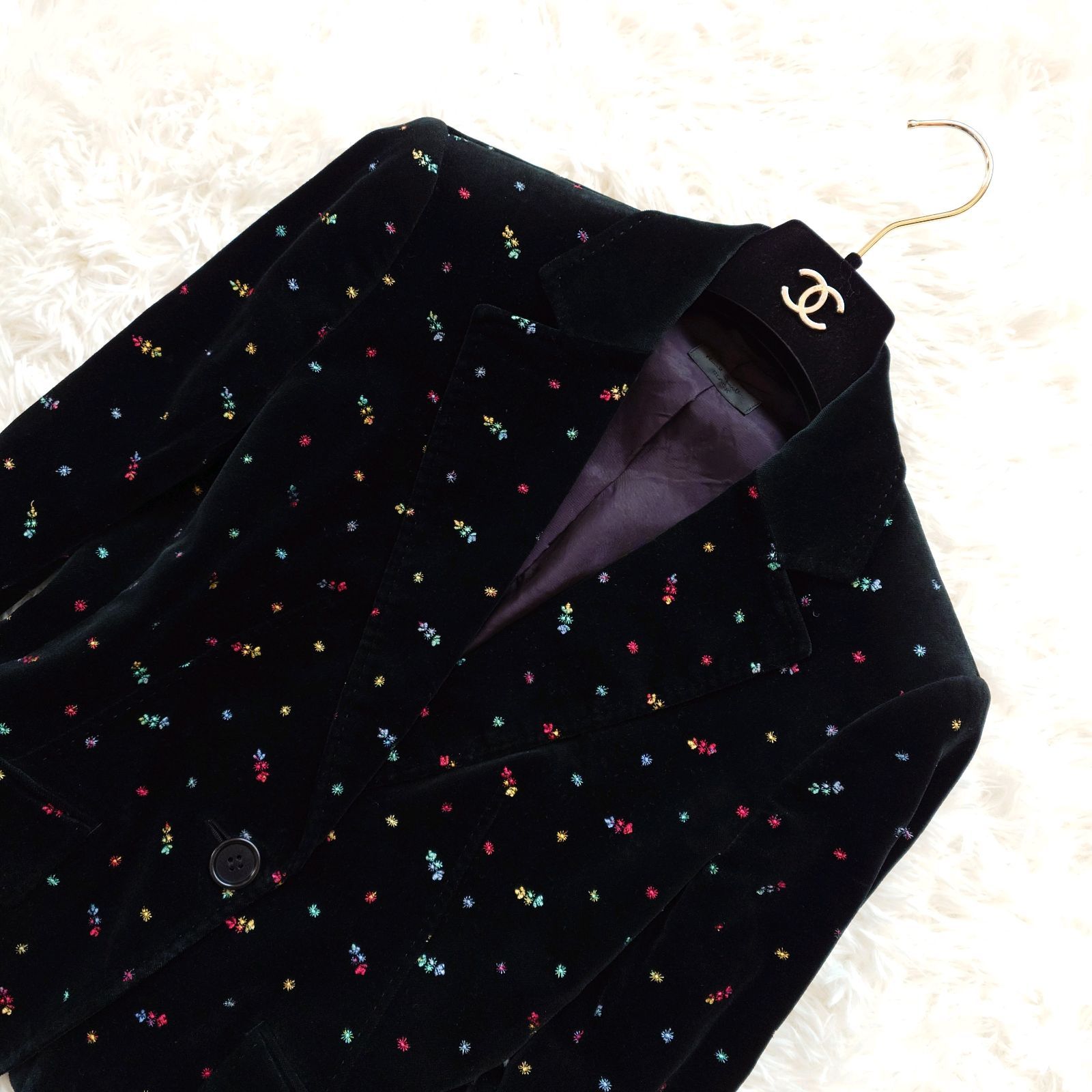 ポールスミス Paul Smith Black ベロア 刺繍 セレモニースーツ