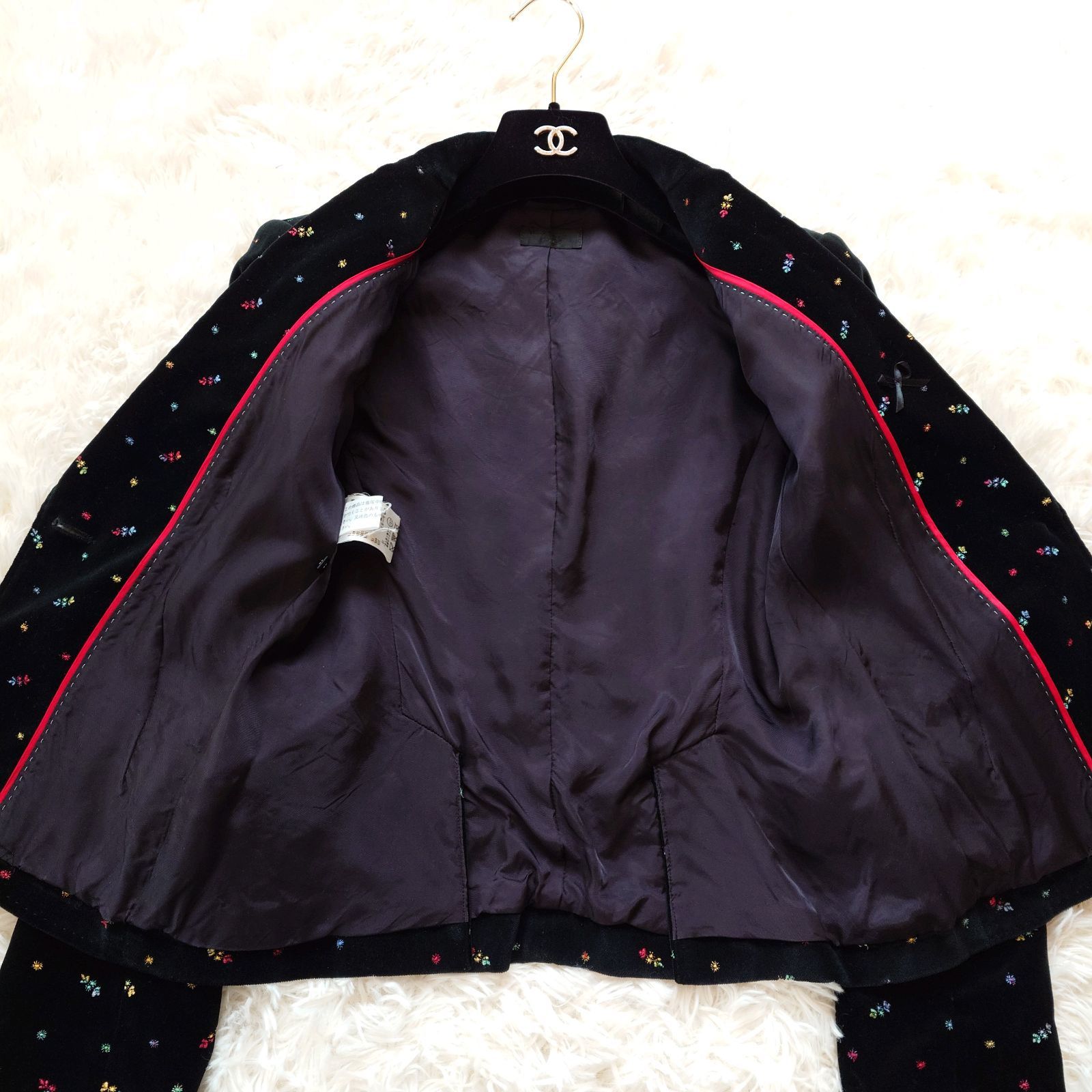 ポールスミス Paul Smith Black ベロア 刺繍 セレモニースーツ