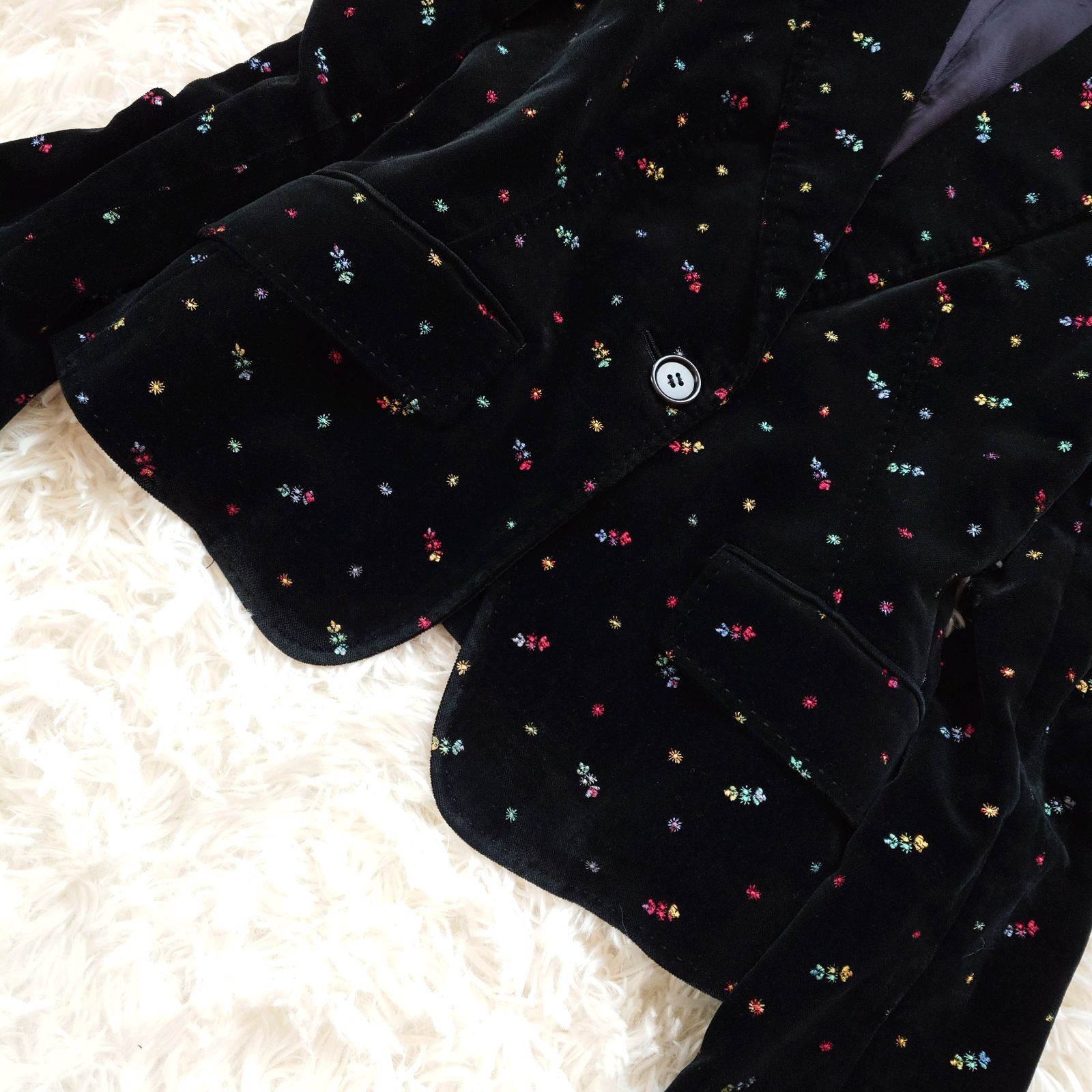 ポールスミス Paul Smith Black ベロア 刺繍 セレモニースーツ