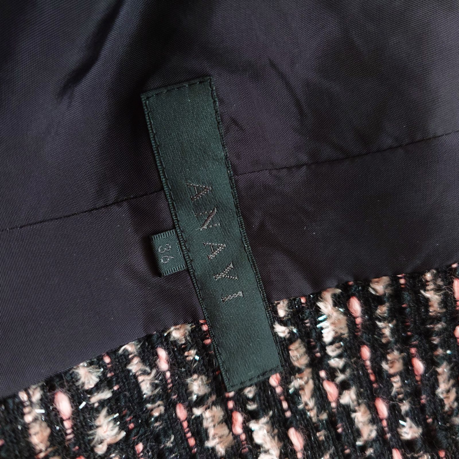 アナイ ANAYI ツイード ノーカラージャケット ラメ フリンジ ミックス