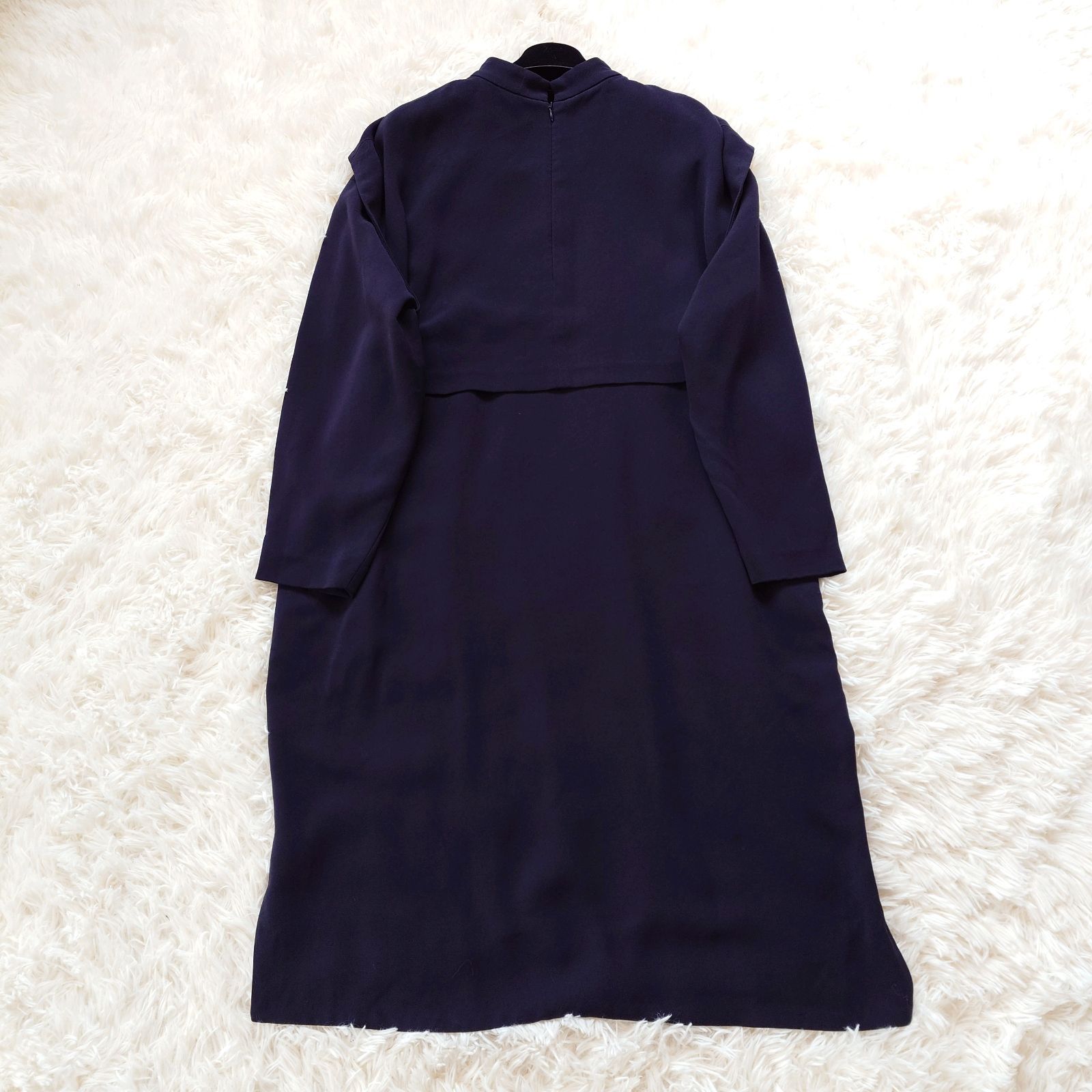 美品　エンフォルド　レイヤード　ドッキング　ロング　ワンピース　ブラック　黒 エンフォルド ENFOLD レイヤード ドッキング ロング ワンピース 長袖