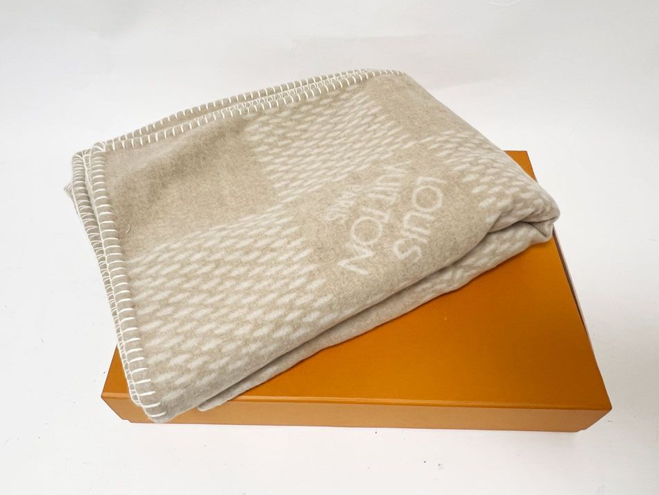 LOUIS VUITTON ルイヴィトン ブランケット ウール カシミア ベージュ