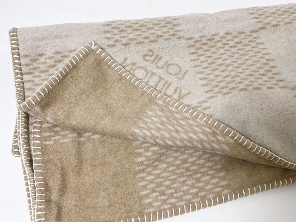  LOUIS VUITTON ルイヴィトン ブランケット ウール カシミア ベージュ R 96540 ストール ショール 小物