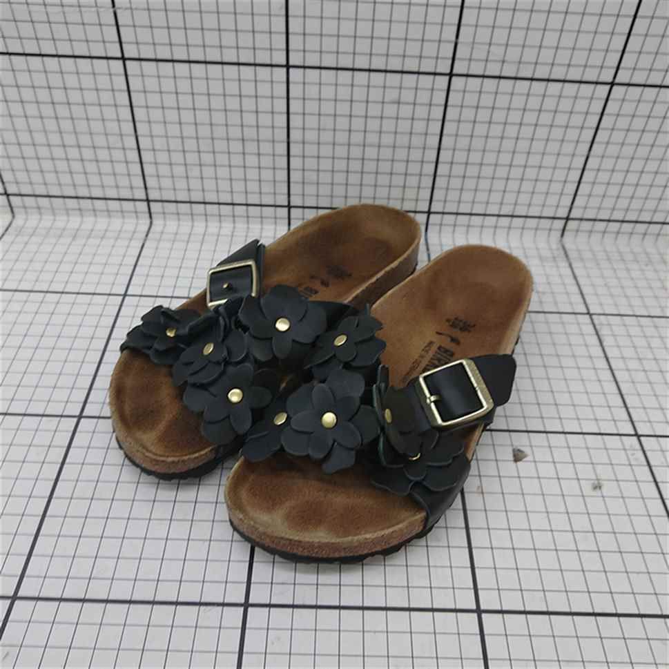 ⊂ ビルケンシュトック フラワーモチーフ サンダル ブラック系 36 レディース E