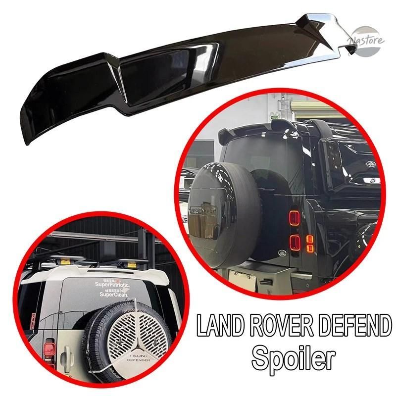 光沢ブラックカーボンルーフスポイラー ランドローバーディフェンダー用リアスポイラー2019 21