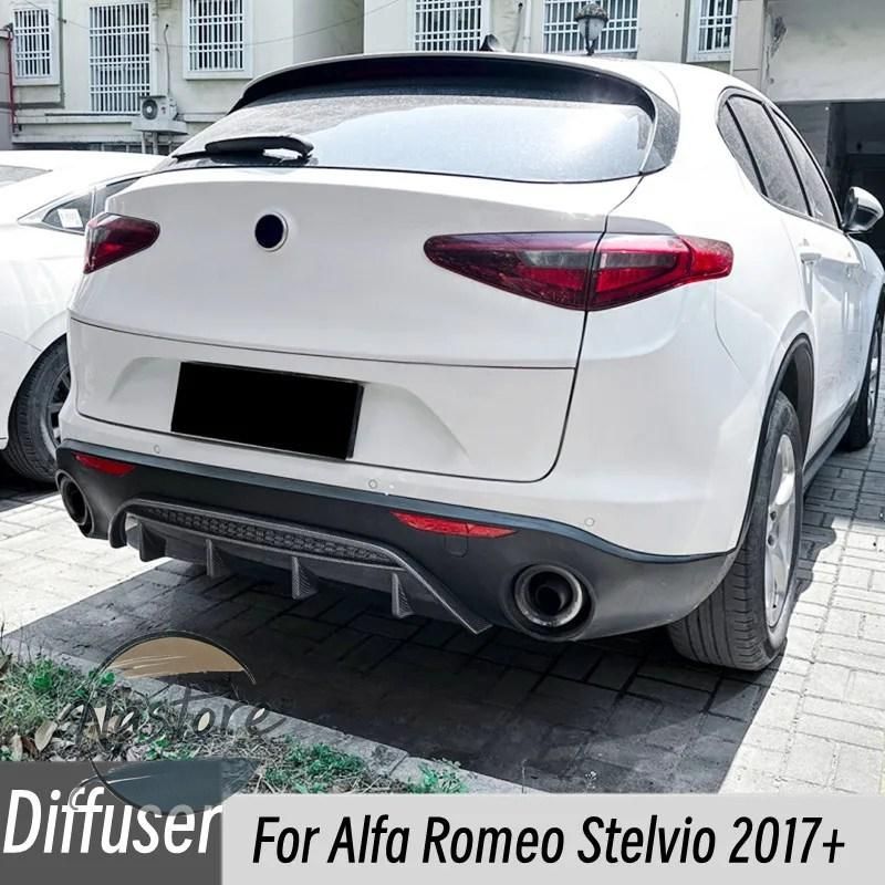 外装 リア カスタム 2017 アルファロメオ stelvio バンパーディフューザーリップスポイラースプリッターあごチューニング