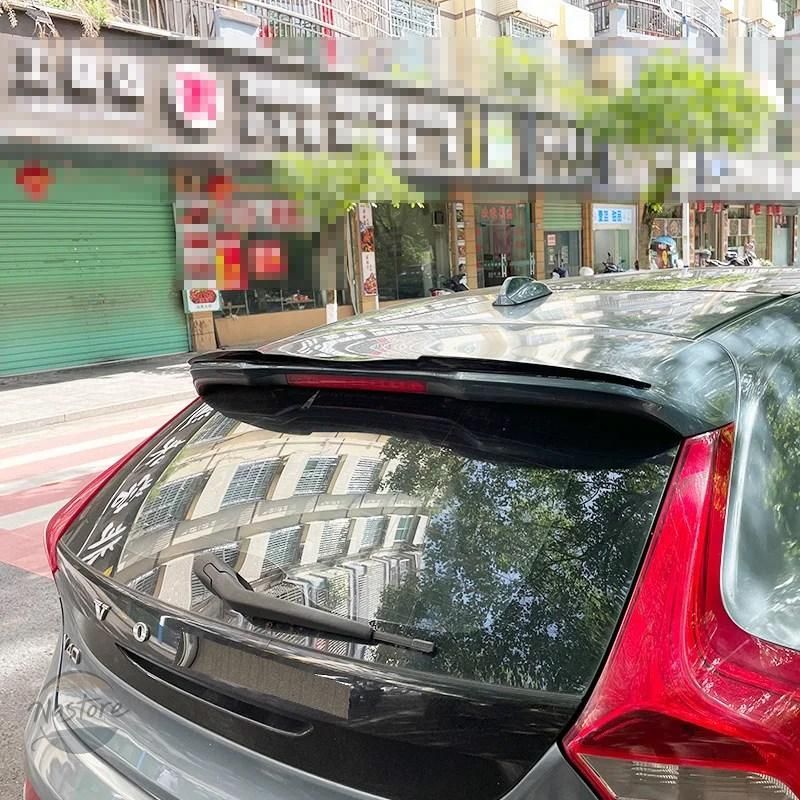 v 40 リア キット スポイラー カスタム アクセサリー evo 2013-2019 プラスチック製 ソフトブラックカーボンpu ルーフ ボディ