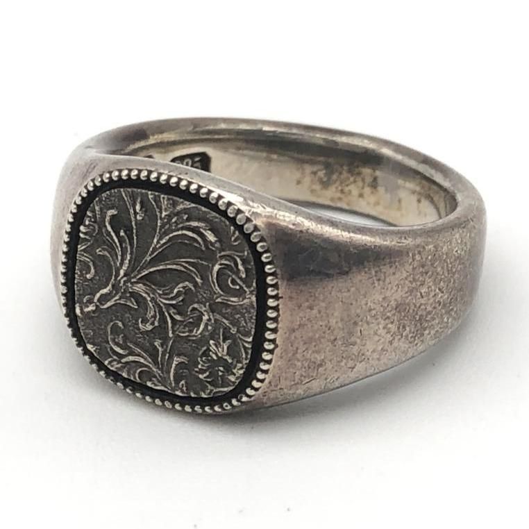 Quetzal スクロールシグネットリング 指輪 シルバー ケツァール 925 10