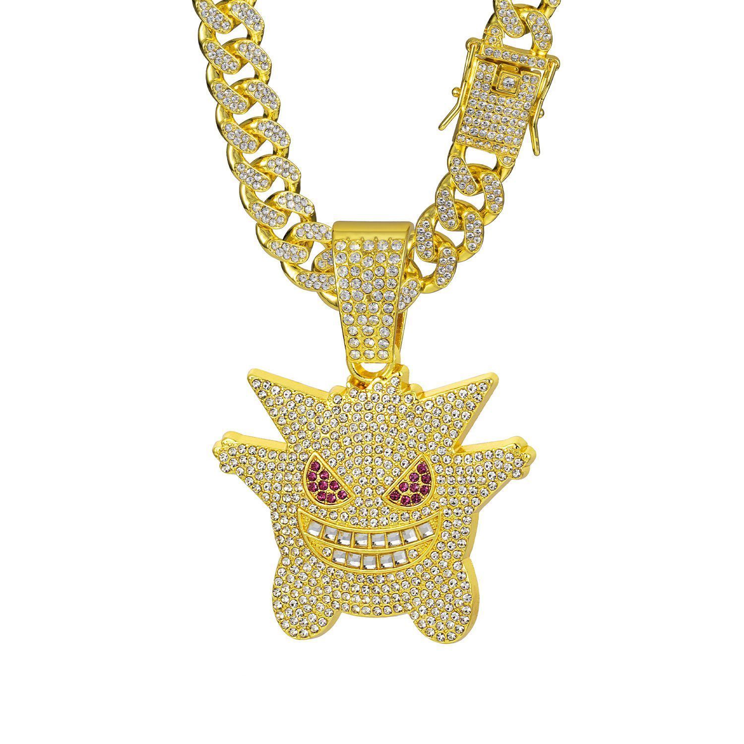 ヒップホップ ポケモン ゲンガー 太チェーン ネックレス メンズ ユニ