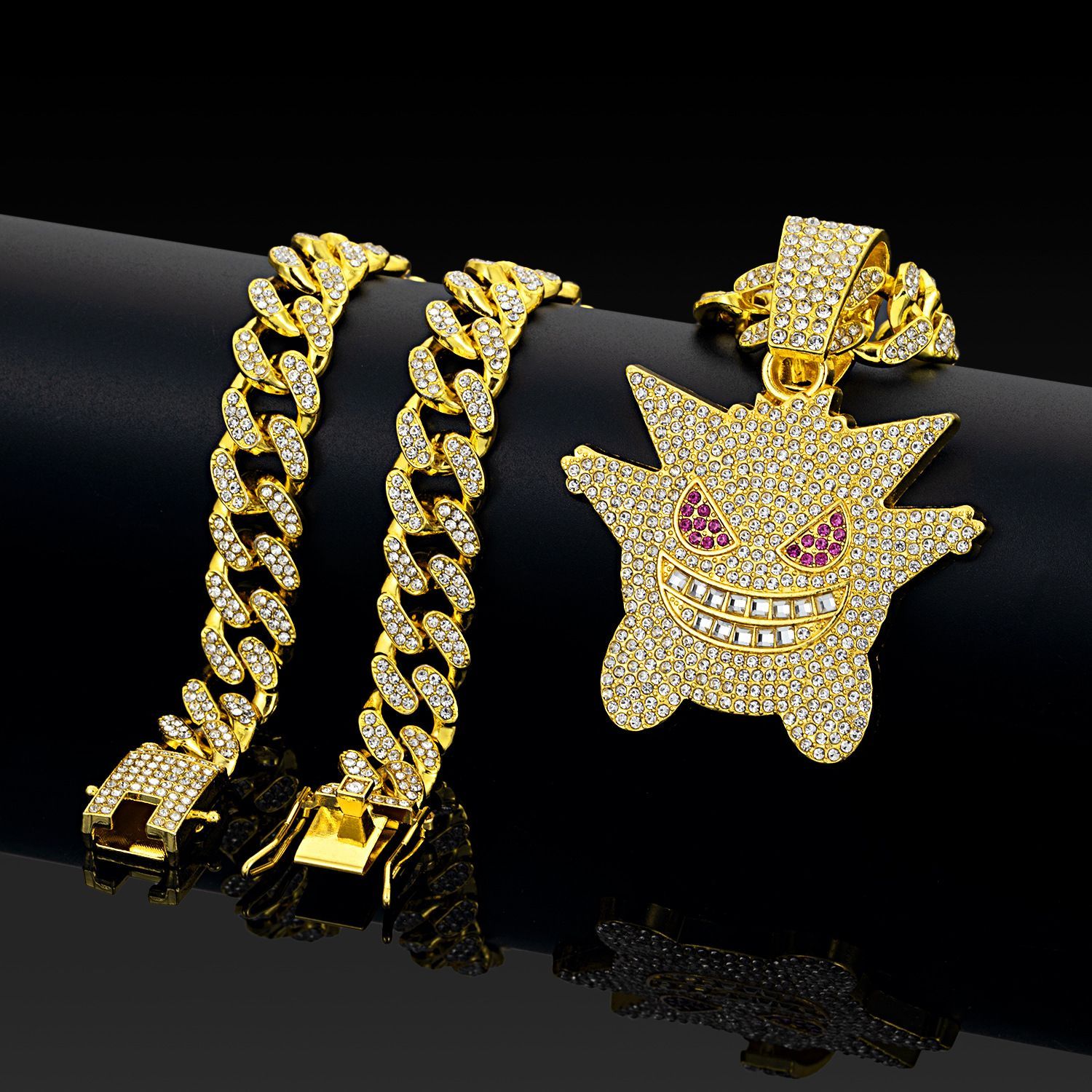 ヒップホップ ポケモン ゲンガー 太チェーン ネックレス メンズ ユニ
