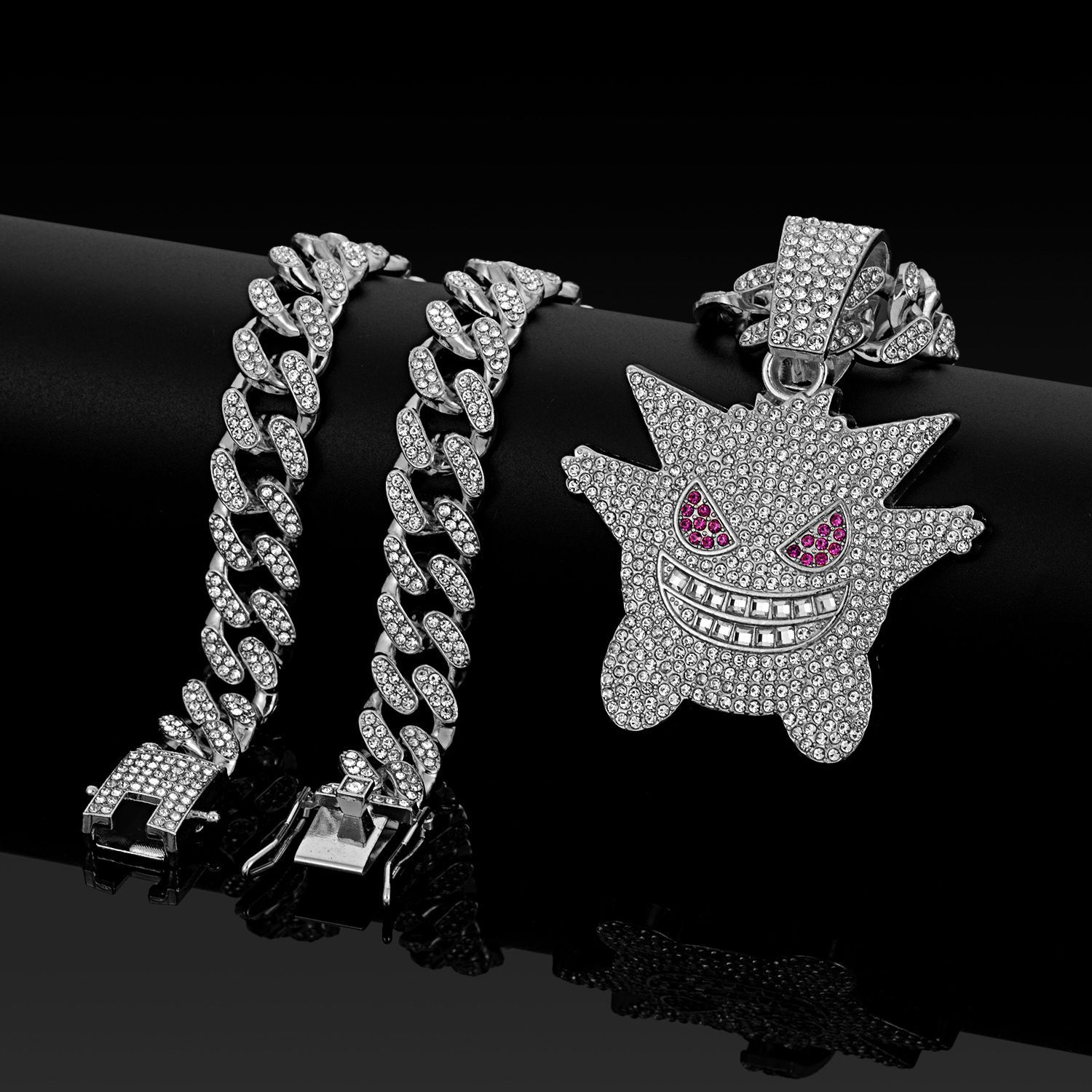 ヒップホップ ポケモン ゲンガー 太チェーン ネックレス メンズ ユニ