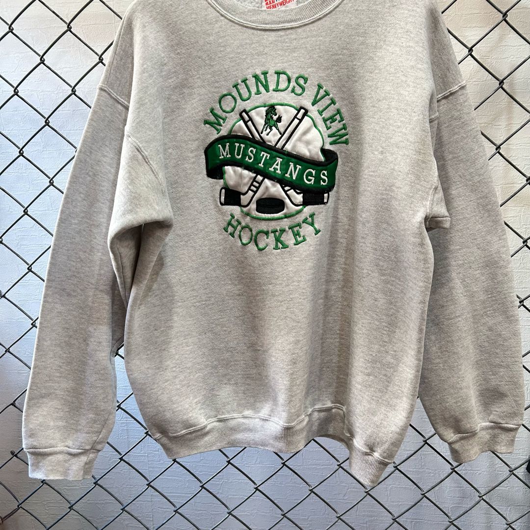90s Hanes HEAVYWEIGHT 50/50 MUSTANGS MOUNDS VIEW HOCKEY スウェット
