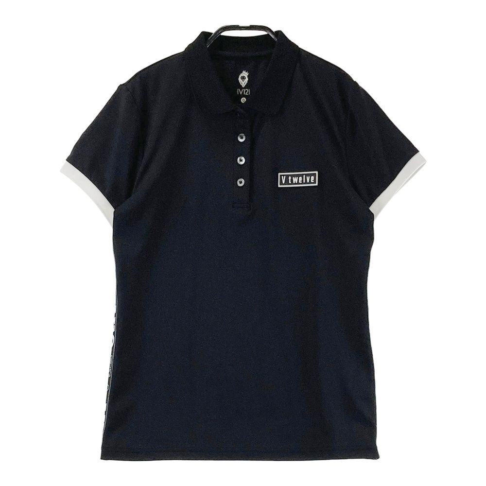 サイズ 0 V 12 ヴィトゥエルヴ 2025年モデル 半袖ポロシャツ ブラック系 ゴルフウェア レディース ストスト