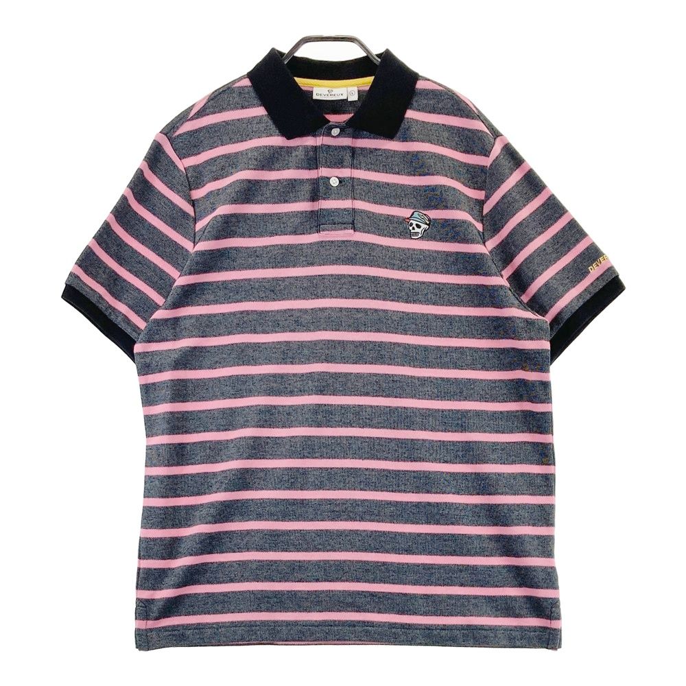 美品【DEVEREUX GOLF】デヴァローゴルフ　半袖ポロシャツ サイズ：L DEVEREUX GOLF デヴァローゴルフ 半袖ポロシャツ ボーダー