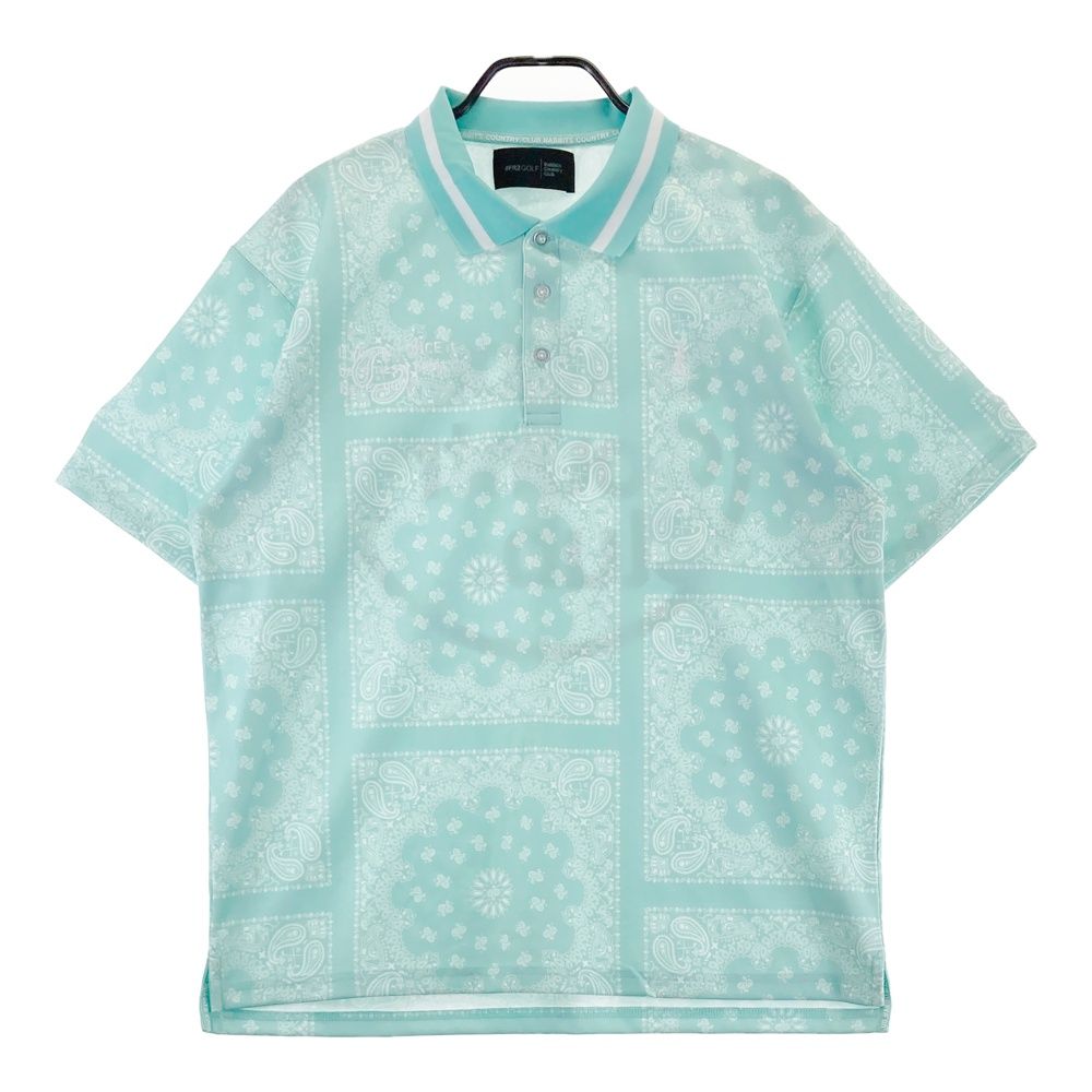 サイズ XL FR 2 GOLF エフアールツーゴルフ 半袖ポロシャツ バンダナ ブルー系 ゴルフウェア メンズ ストスト