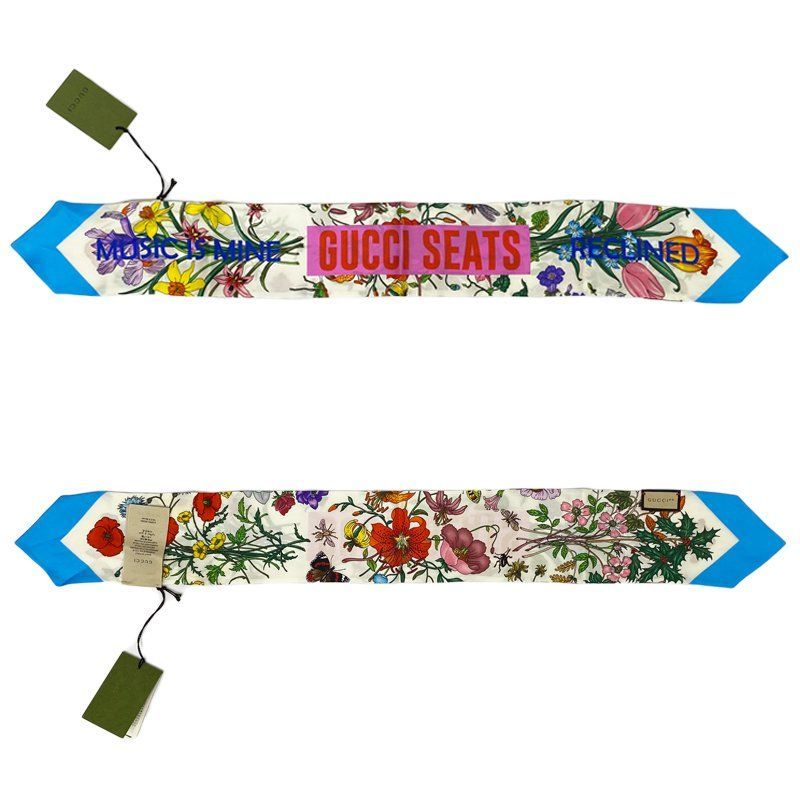 A GUCCI グッチ フローラルプリント スカーフ 678992 シルク 2013