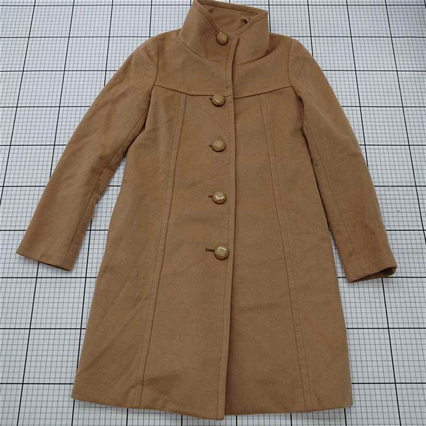 □ ⊇ インディヴィ INDIVI カシミヤ混ウールコート ベージュ系