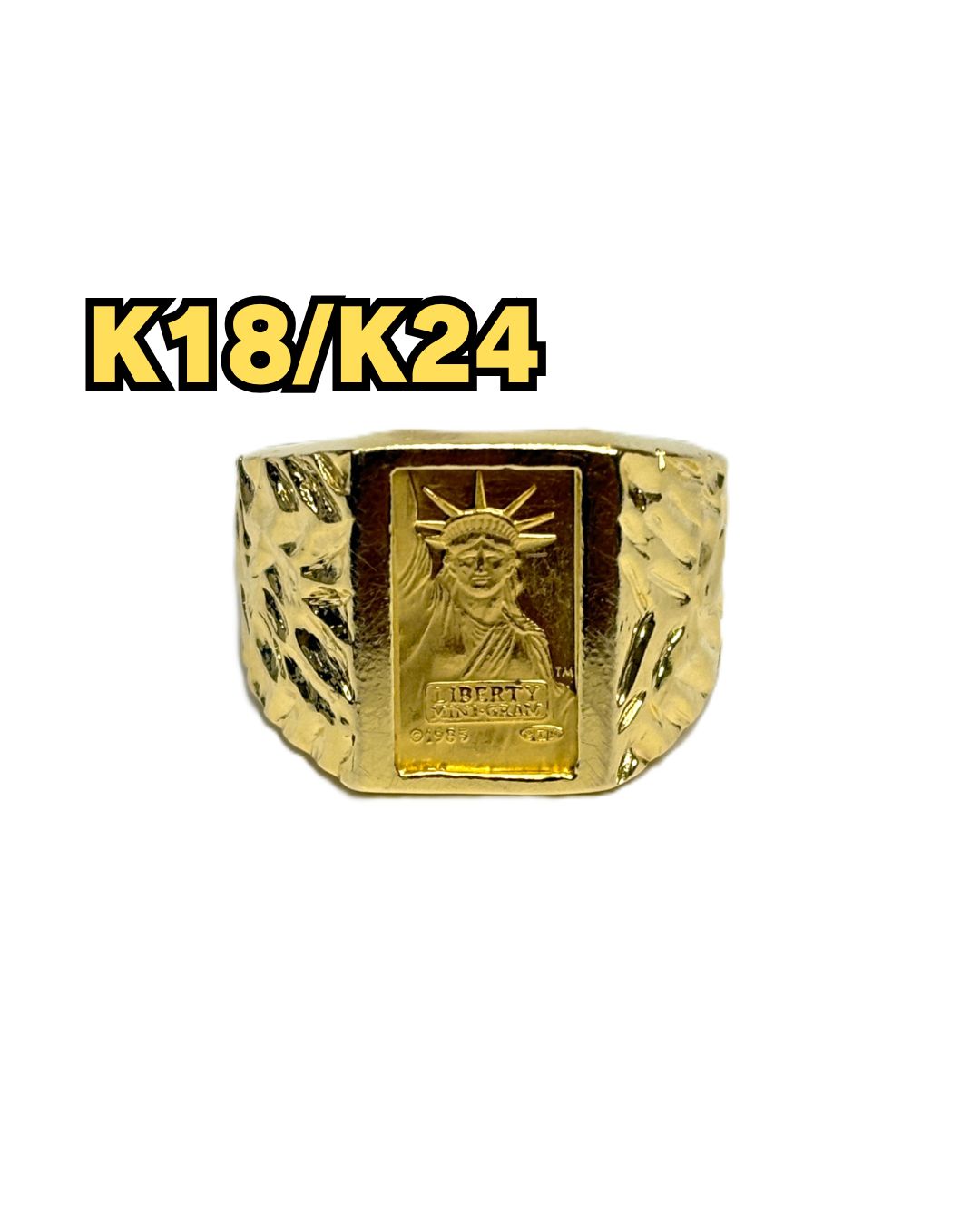 K 18 24 リング 指輪 リバティ クレリット 自由の女神 20号 8 7 g