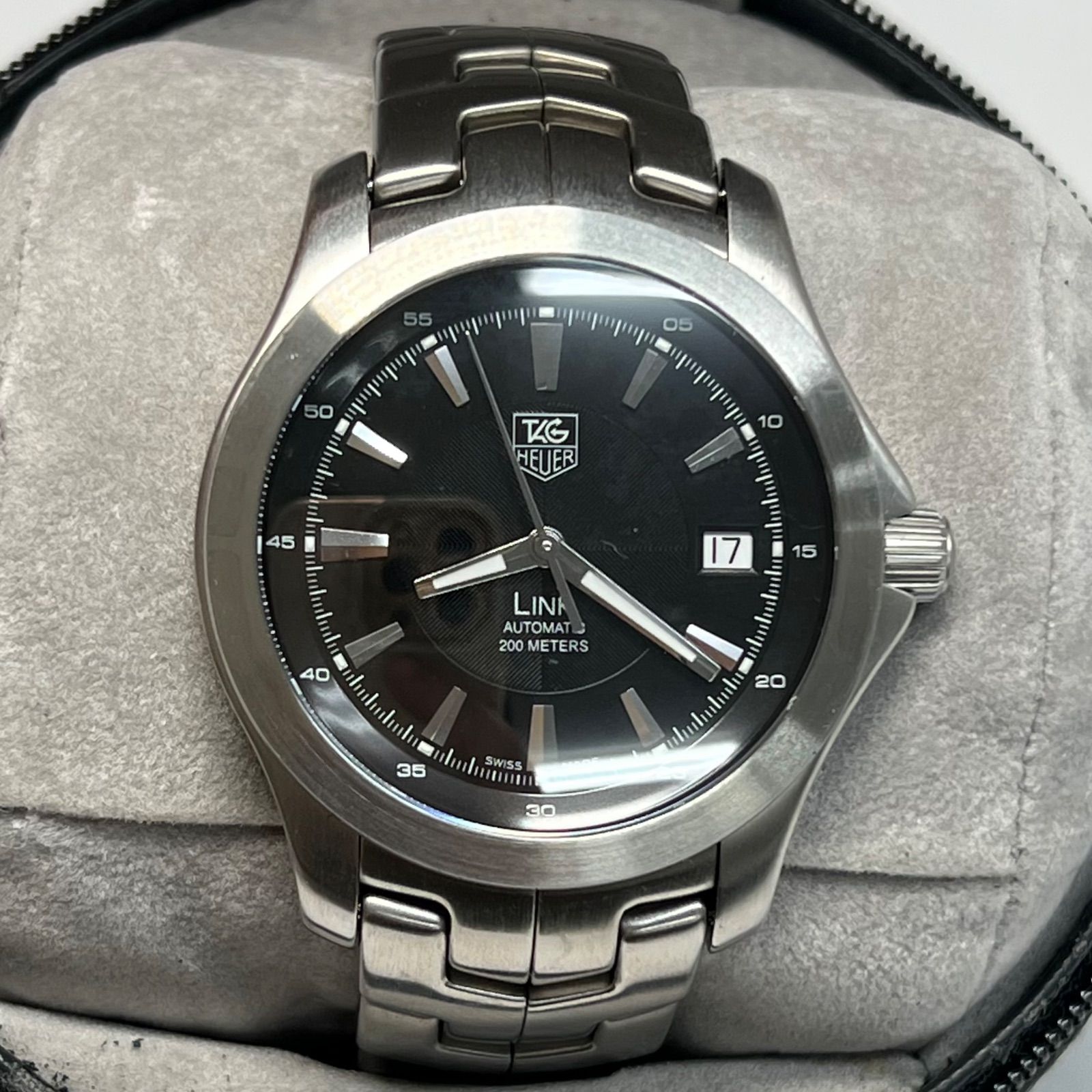 T 2514 TAG HEUER タグホイヤー WJF 2110 腕時計 自動巻き 200 m防水 黒文字盤 ケース付き 稼働品