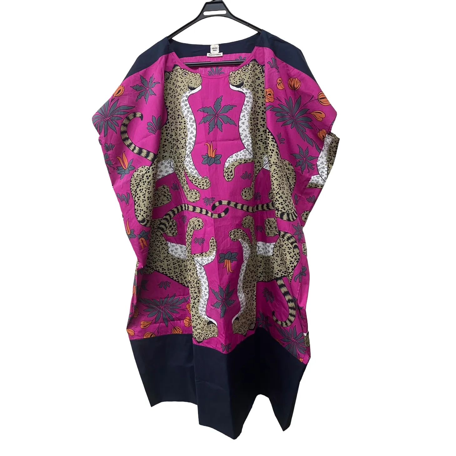 エルメス HERMES ノースリーブ ワンピース LES leopards90 コットン