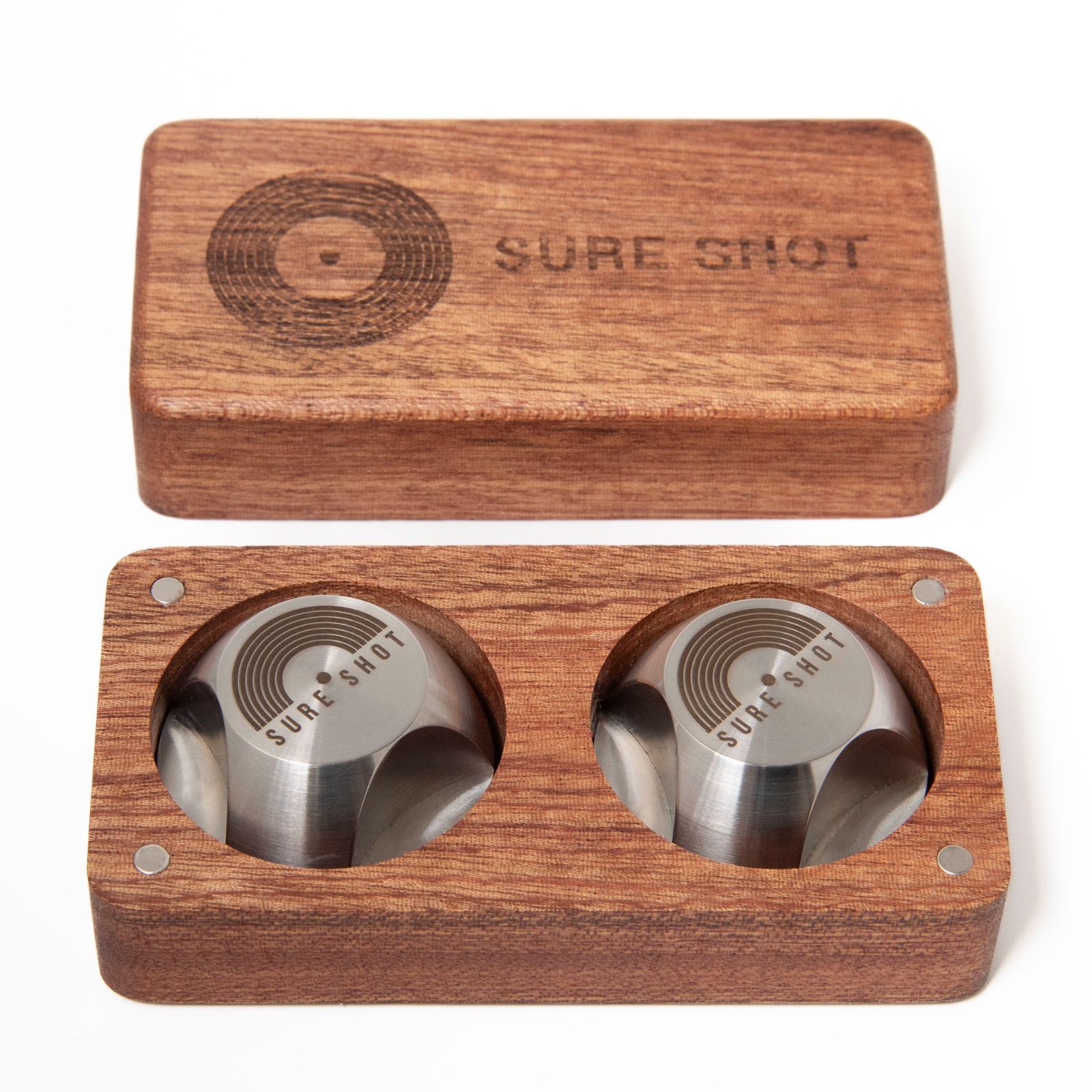 Sure Shot CROWN EPアダプター スタビライザー 7インチレコード用 ステンレス製 109ｇ 木製ケース