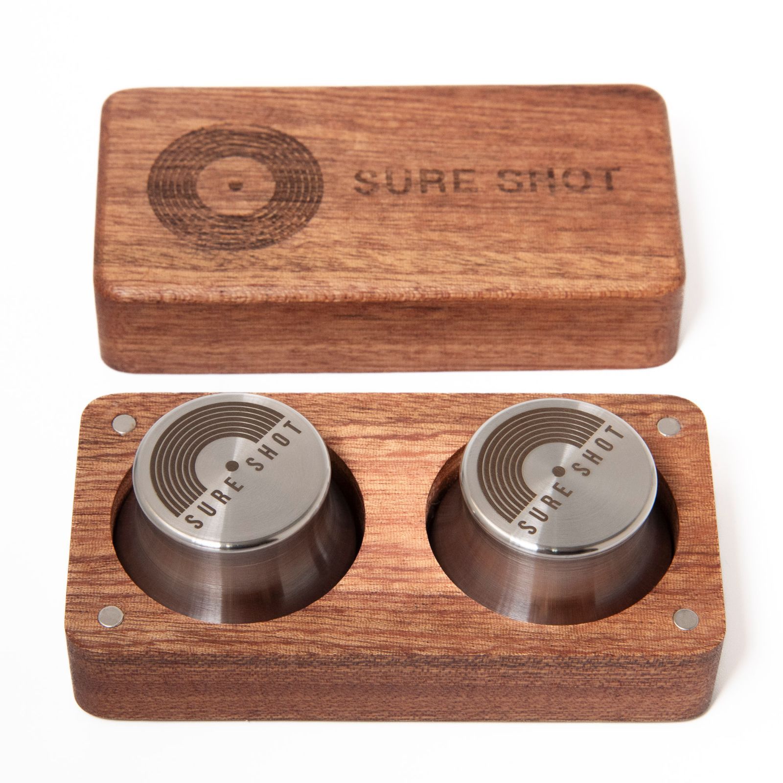 Sure Shot CLASSIC EPアダプター スタビライザー 7インチレコード用 ステンレス製 160 g 木製ケース