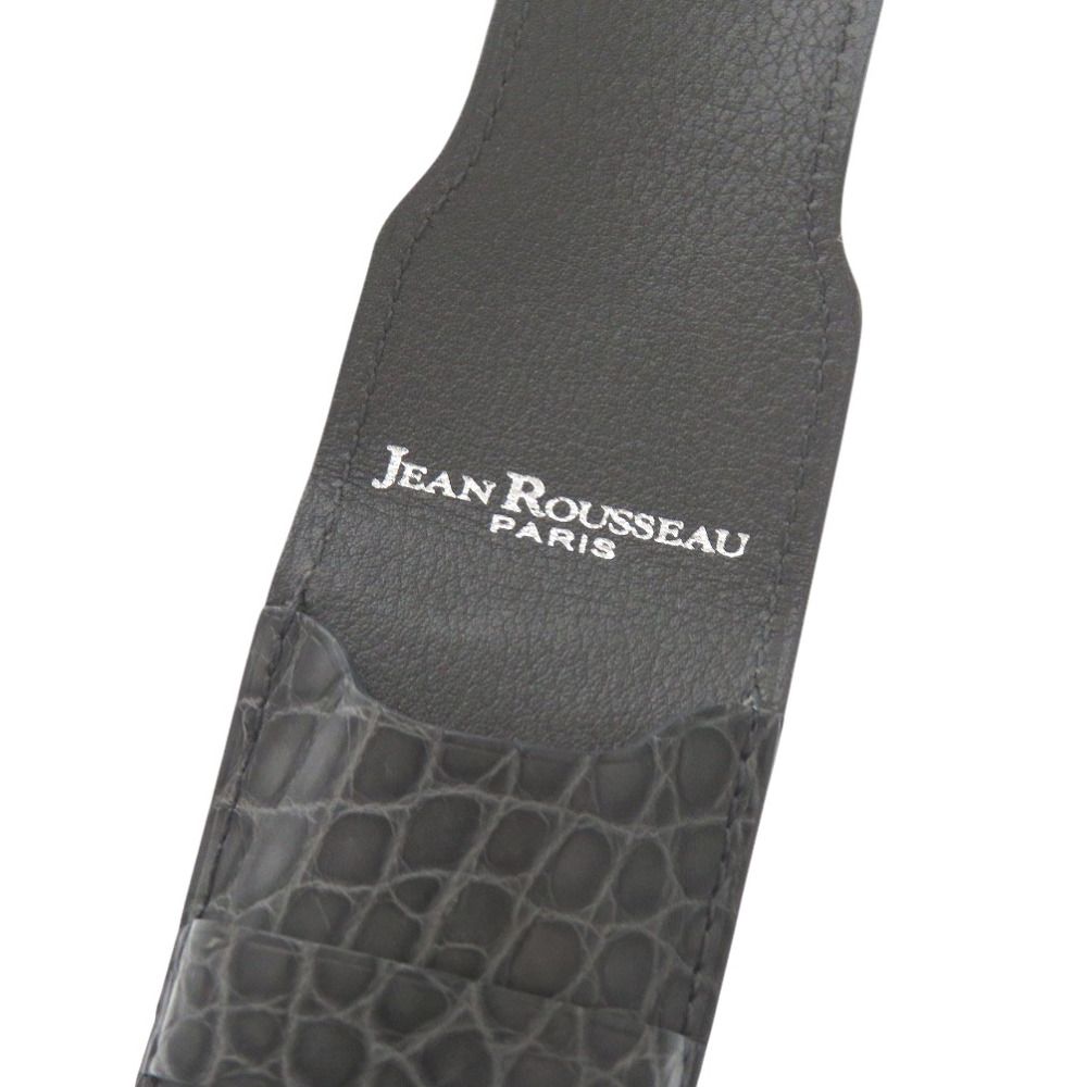 Jean Rousseau ジャンルソー クロコダイル　本革 ジャンルソー 未使用品 ネイビー マット クロコダイル メンズ 財布