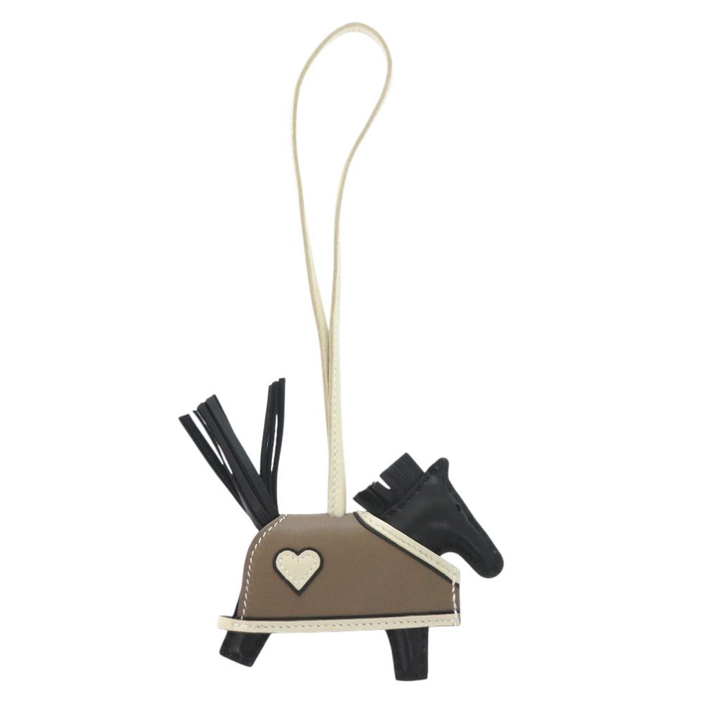  ♥ エルメス ロデオ ロベオクールPM アニョーミロ ヴォースイフト ブラックエトゥープ クレ K刻印 製 キーホルダー 黒 0638 HERMES その他 小物