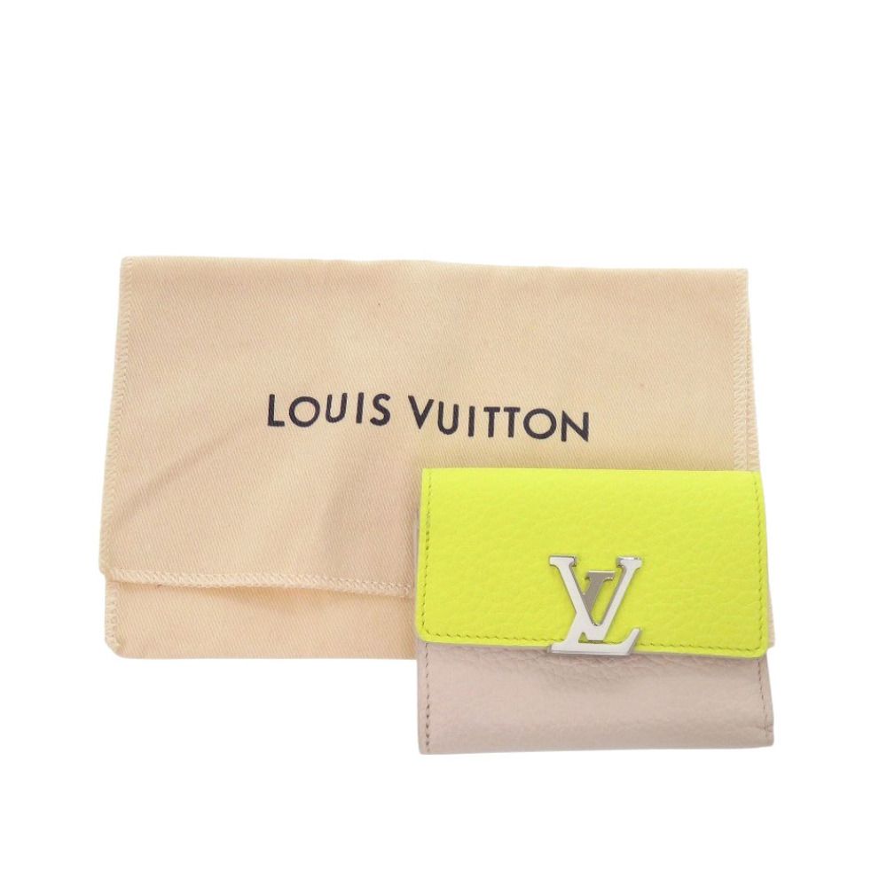 ルイ ヴィトン ポルトフォイユ カプシーヌ XS M 80325 トリヨンレザー イエロー ベージュ 三つ折り財布 LV 0725 LOUIS VUITTON