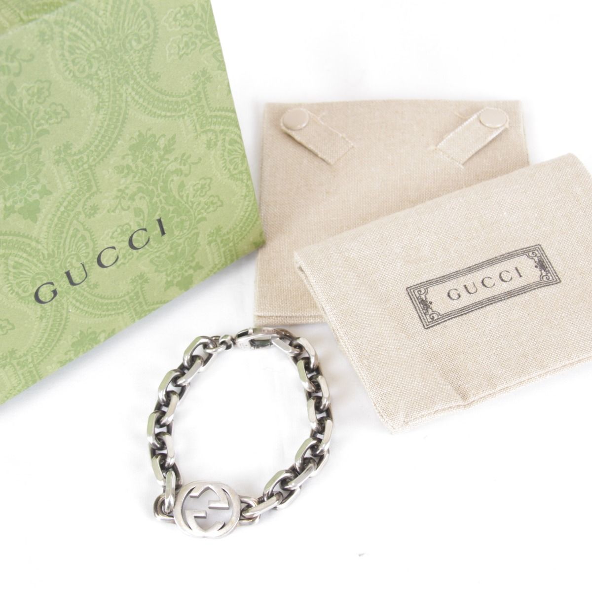 USED』GUCCI【グッチ】 インターロッキング 箱有 ブレスレット