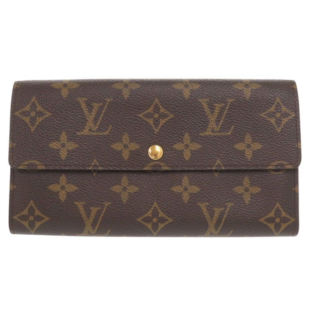ベタなし ルイ ヴィトン ポルトフォイユ サラ モノグラム M 61734 ブラウン 長財布 LV 1461 LOUIS VUITTON