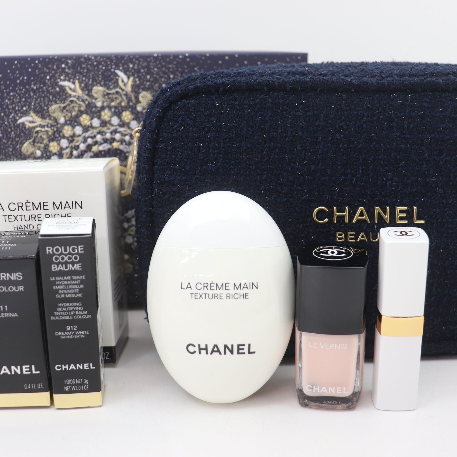♥ CHANEL シャネル 2025 リップアンドネイルケア ハンドクリーム ラ クレーム マン セット コフレ ポーチ