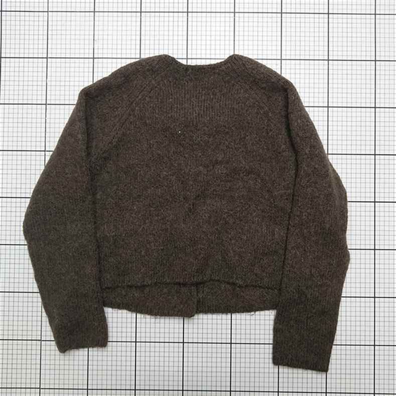 ⊇ オオトロ OHOTORO アルパカ混ウールカーディガン ブラウン系 レディース E