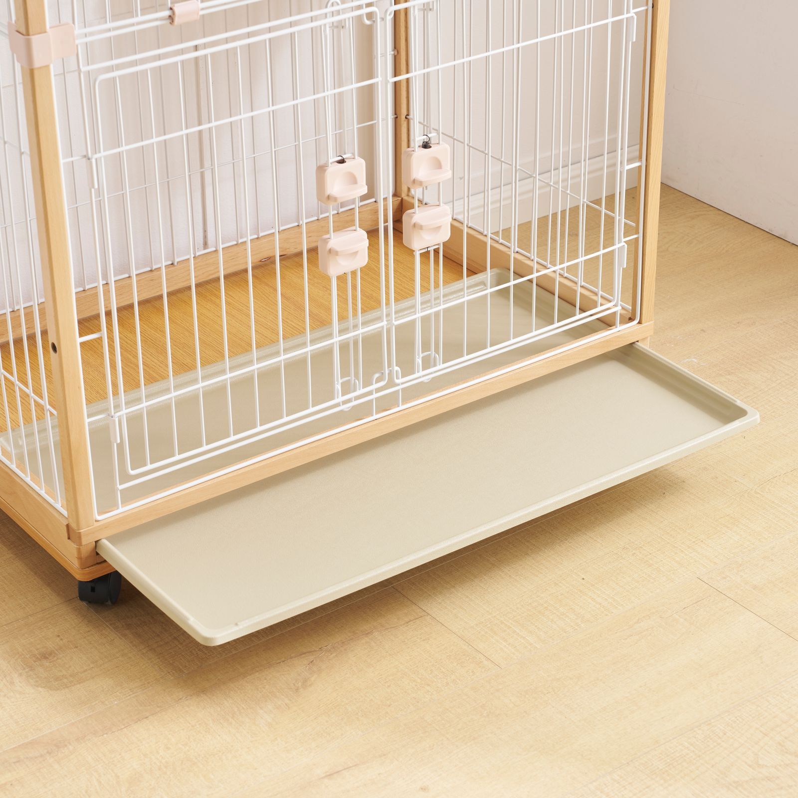 猫 ケージ キャットケージ 3段 木製フレーム ハンモック付 広々 大型