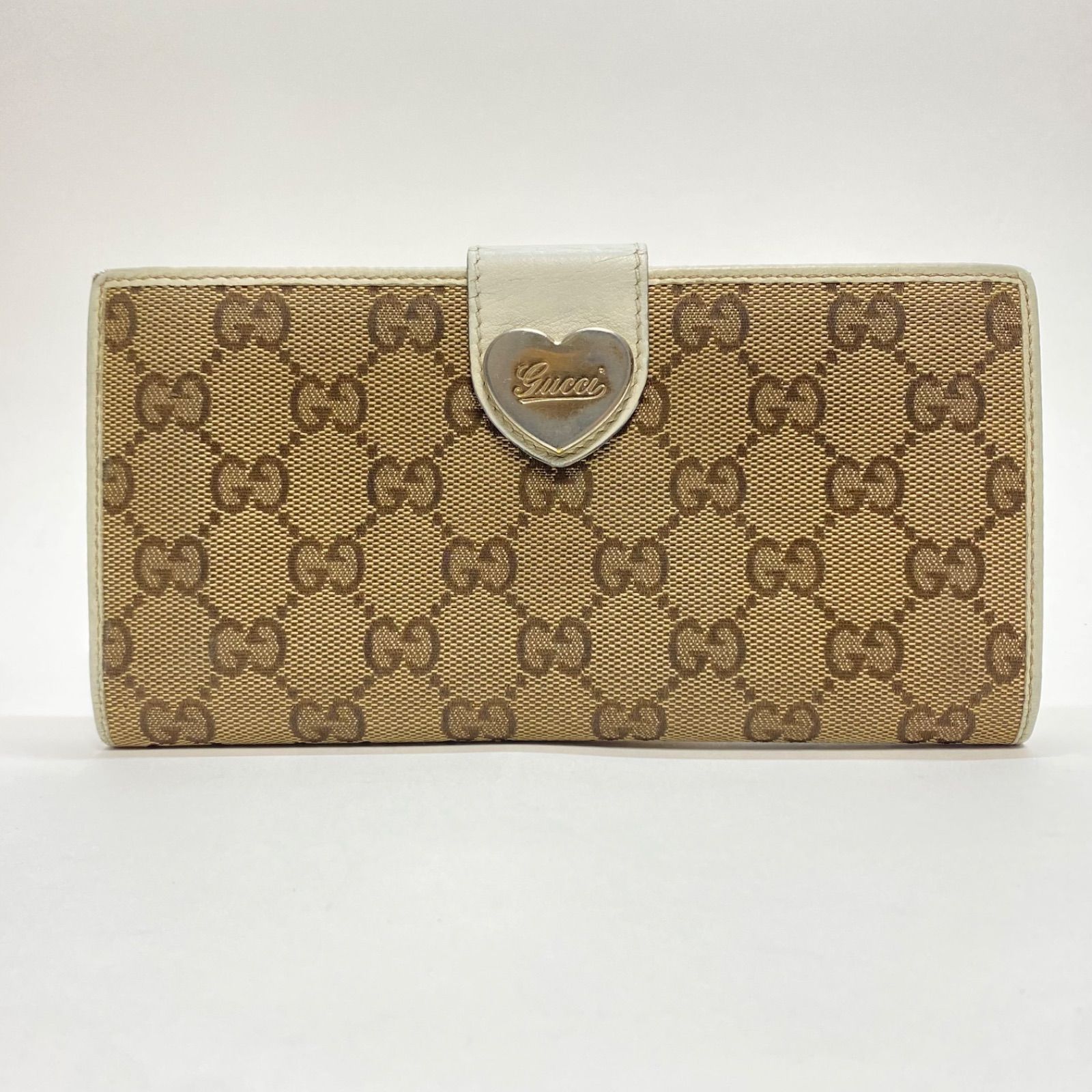 【美品】　GUCCI グッチ GGキャンバス 長財布 ハートモチーフ ベージュ 楽天市場】GUCCI 長財布 ハートの通販