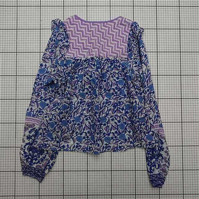 ⊂ スローブイエナ SLOBE IENA 花柄コットンブラウス パープル系 レディース E