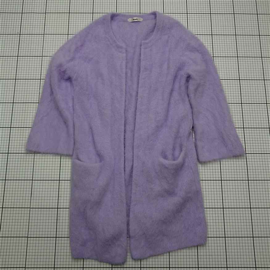 ⊇ ヴェニット venit VEK 6721 B アンゴラ混カーディガン ラベンダー系 38 レディース E