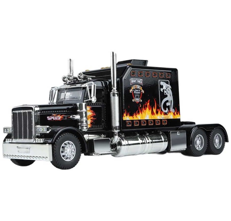 1 24 ピータービルト389 アメリカン トレーラーヘッドモデル サウンド＆ライト ダイキャスト製ミニカー
