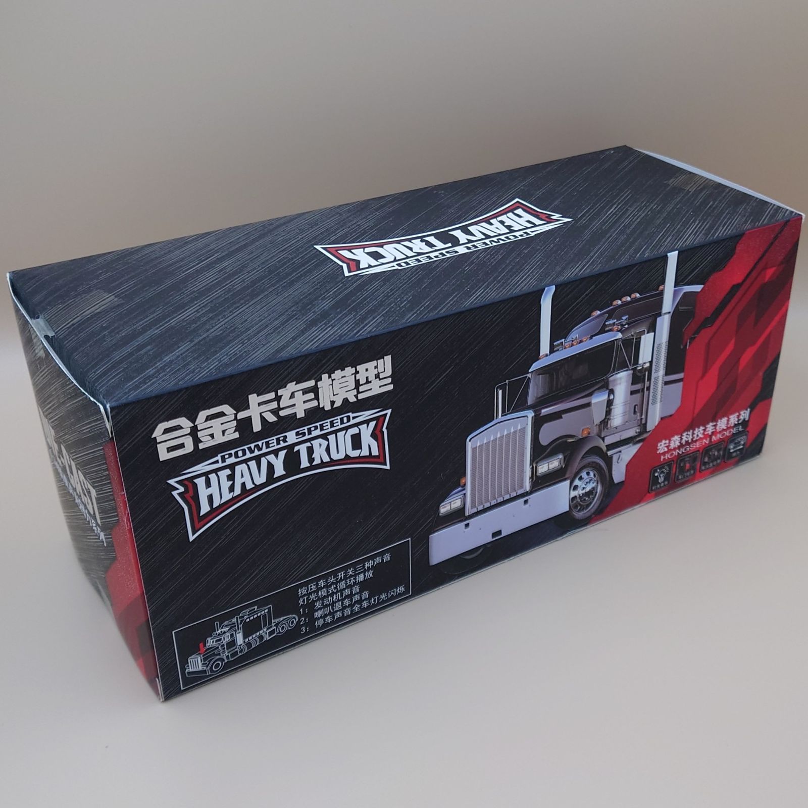  1 24 ピータービルト389 アメリカン トレーラーヘッドモデル サウンド＆ライト ダイキャスト製ミニカー その他 ミニカー