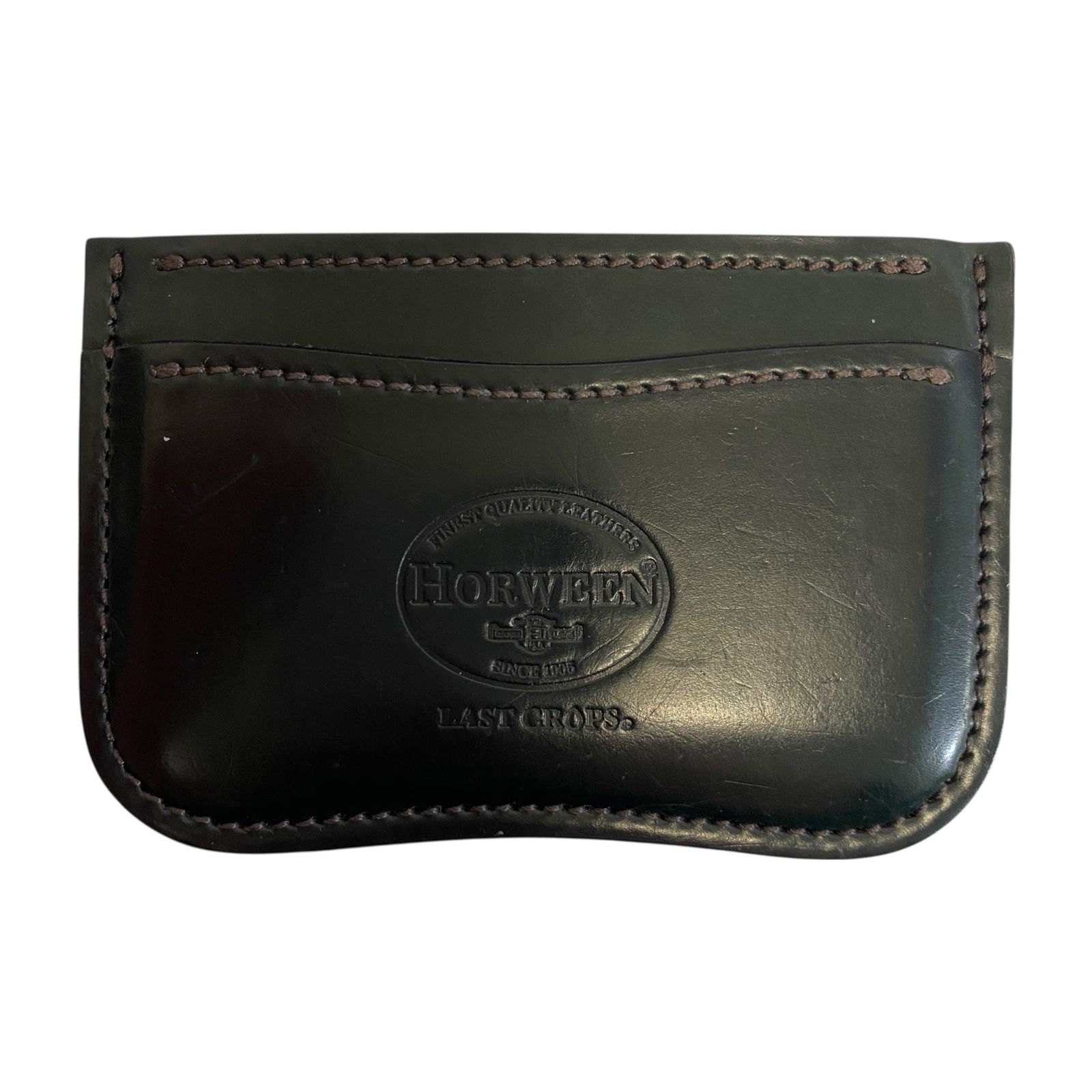 品 ラストクロップス HORWEEN カードケース パスケース 定期入れ メンズ ブラック 本体のみ